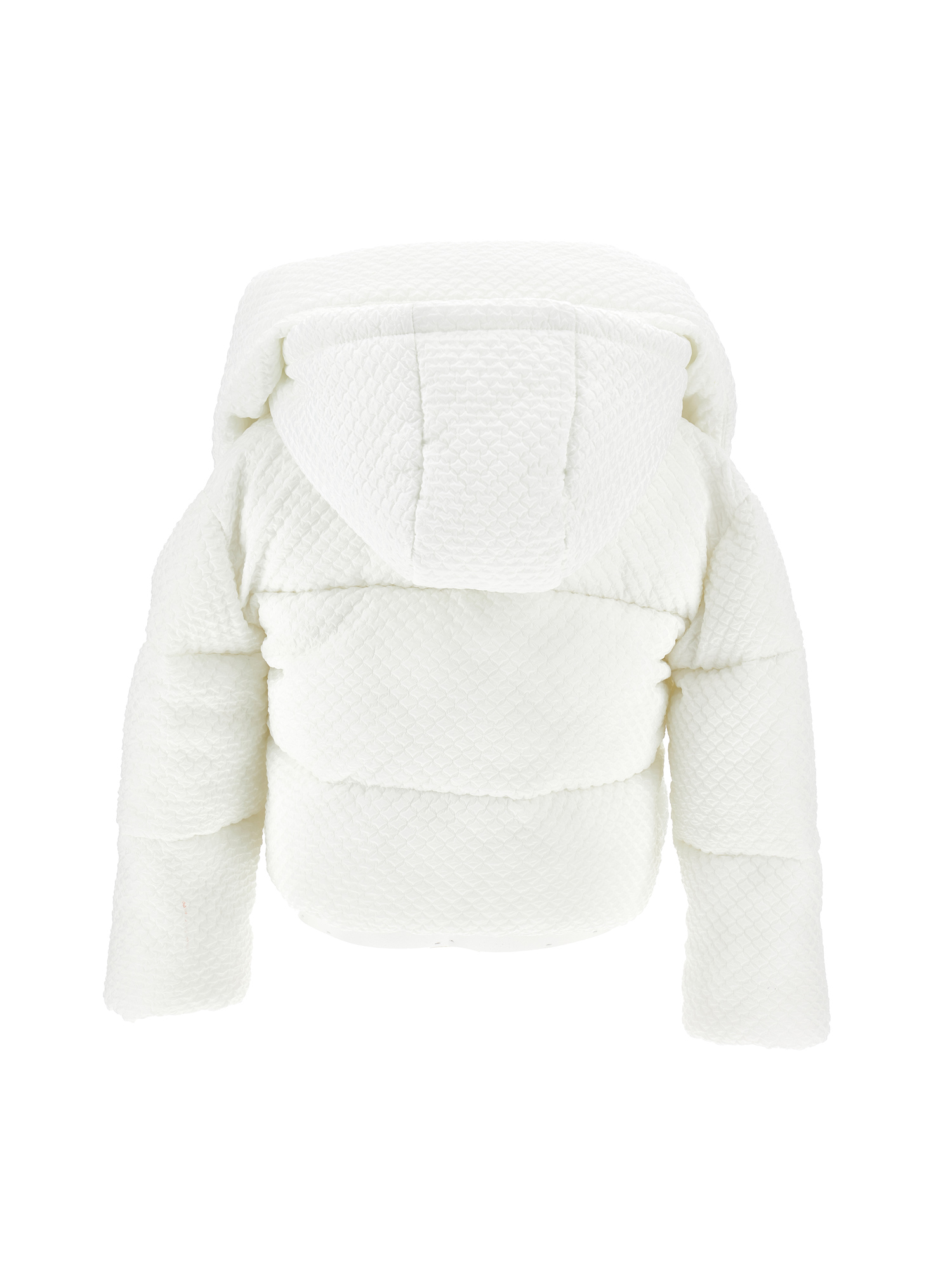 Monnalisa Short Embossed Nylon Down Jacket In Cream