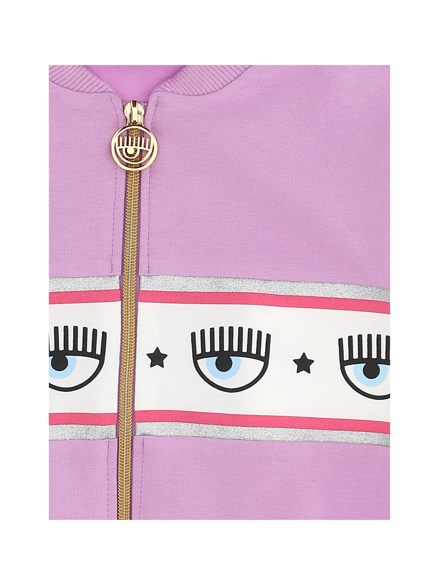Shop Chiara Ferragni Bomber Maxi Logomania Sweatshirt In Violet Tulle