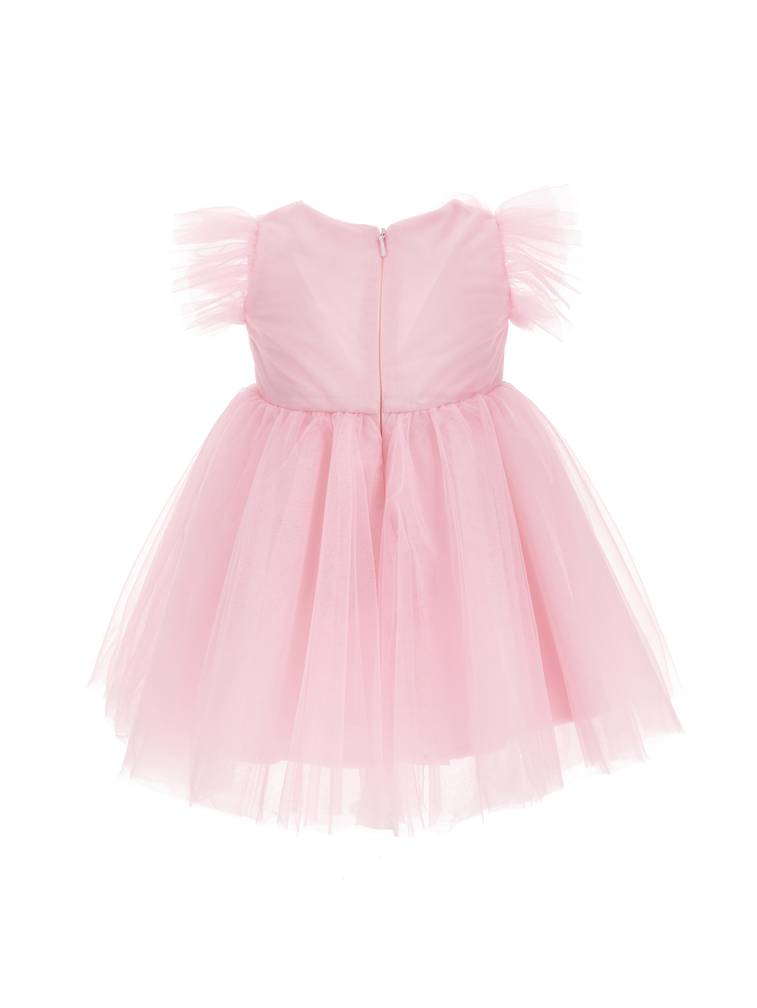 Shop Monnalisa Maxi Butterfly Silk-touch Tulle Dress In Rosa Fairy Tale