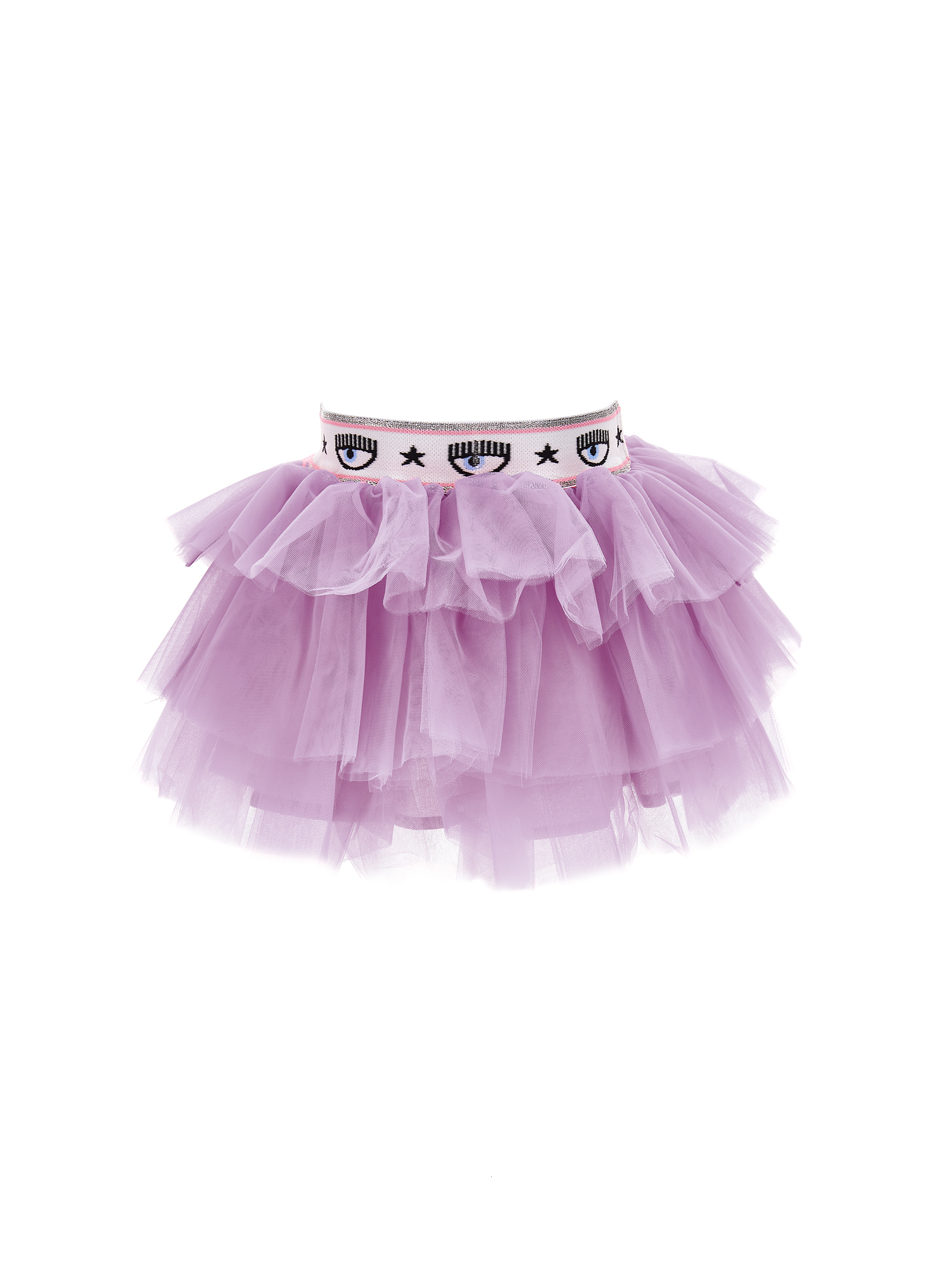Shop Chiara Ferragni Eyelike Silk-touch Tulle Skirt In Violet Tulle