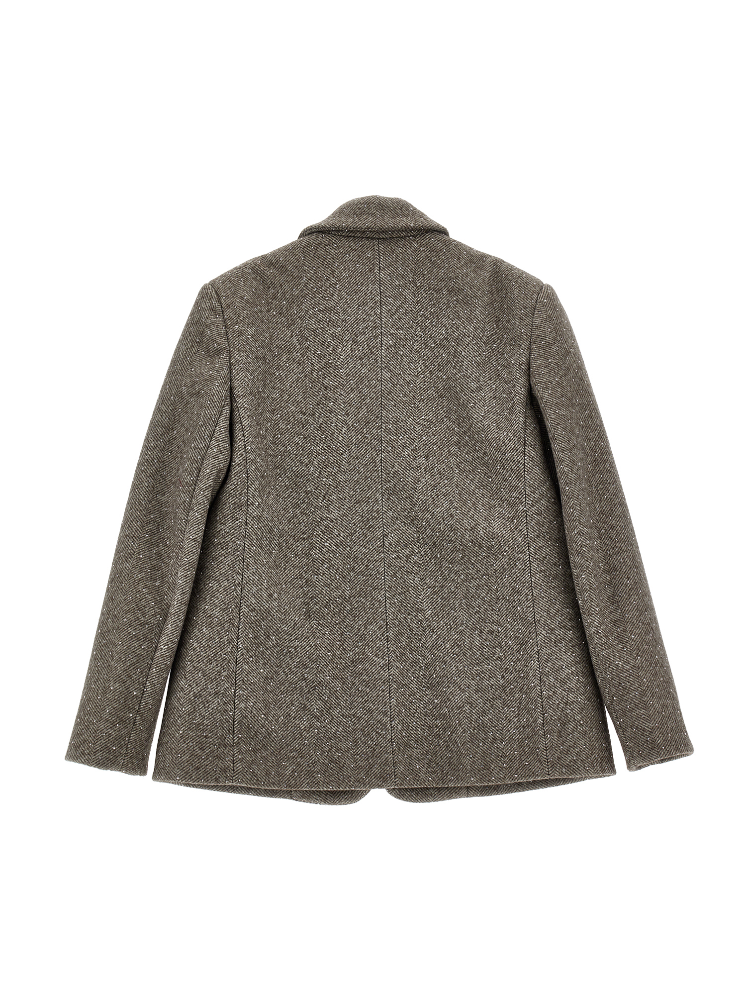 Monnalisa Velour Blazer With Rhinestones In Caramel