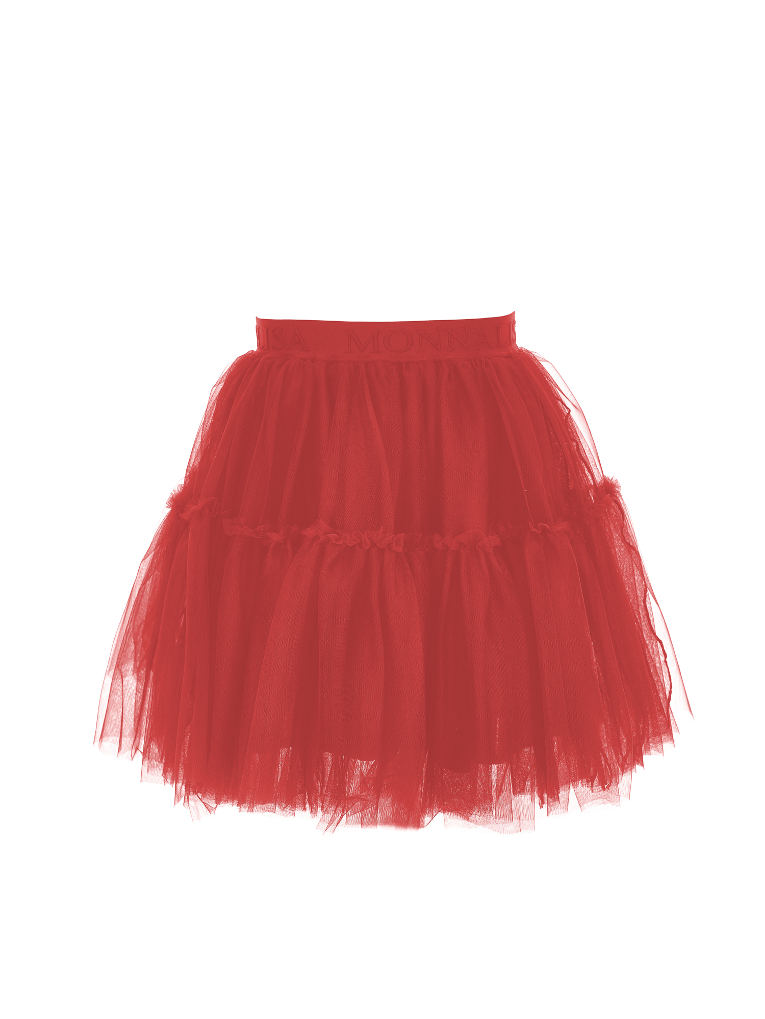 Monnalisa Kids'   Silk Hand Tulle Skirt In Red