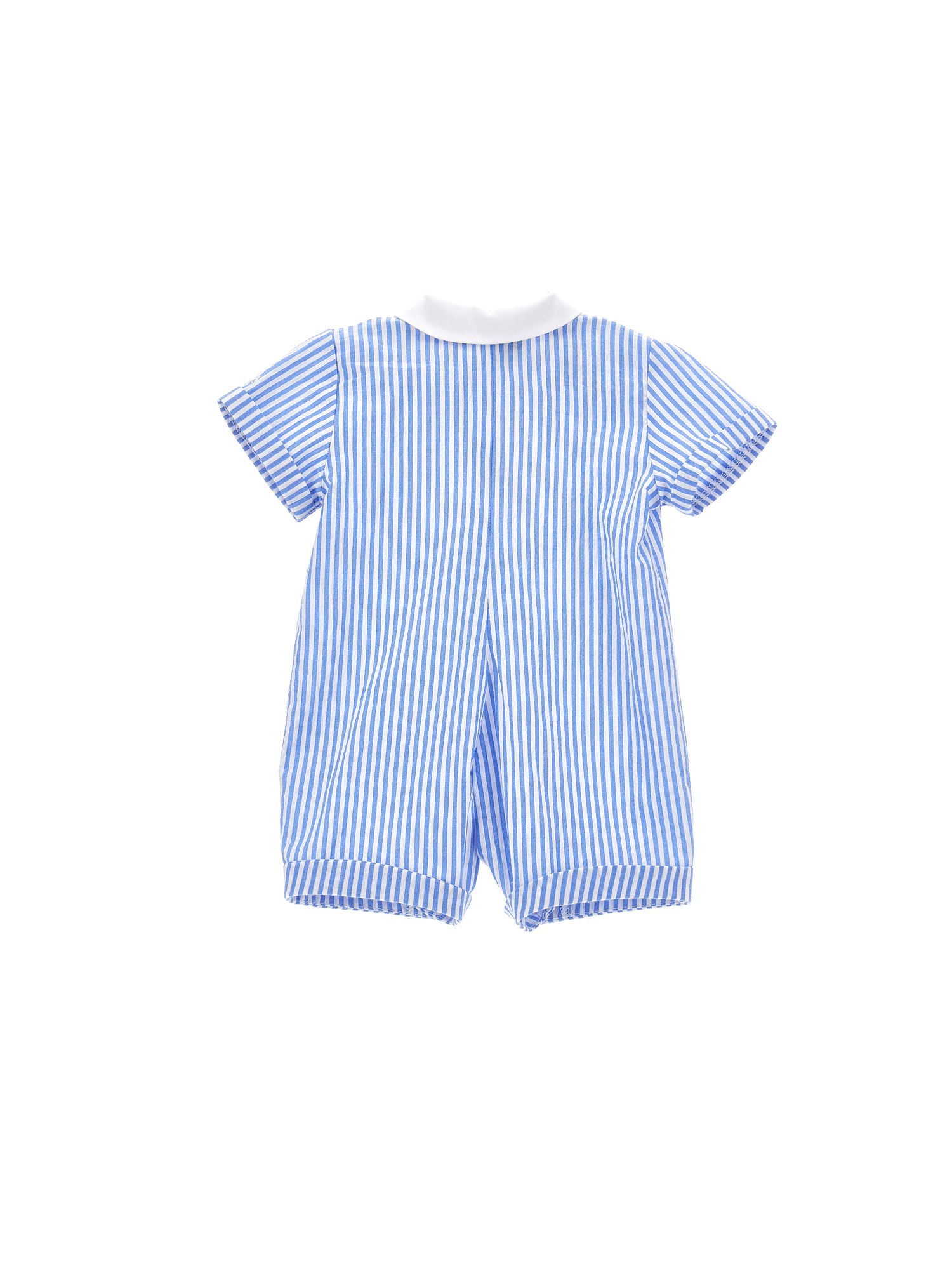 Monnalisa Romper With Bow Tie In Cloud + White