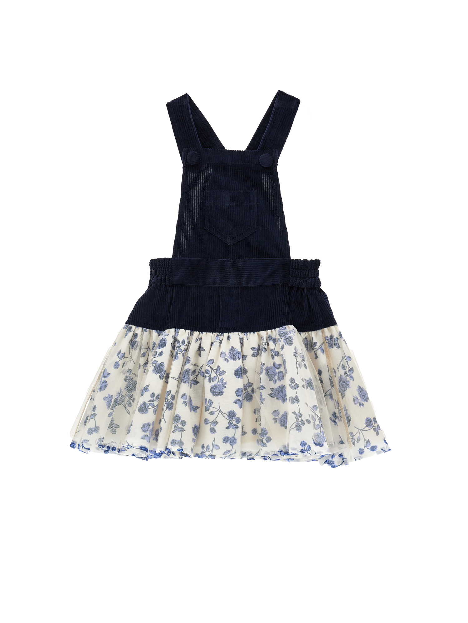 Monnalisa Kids'   Velvet Overall Skirt In Black