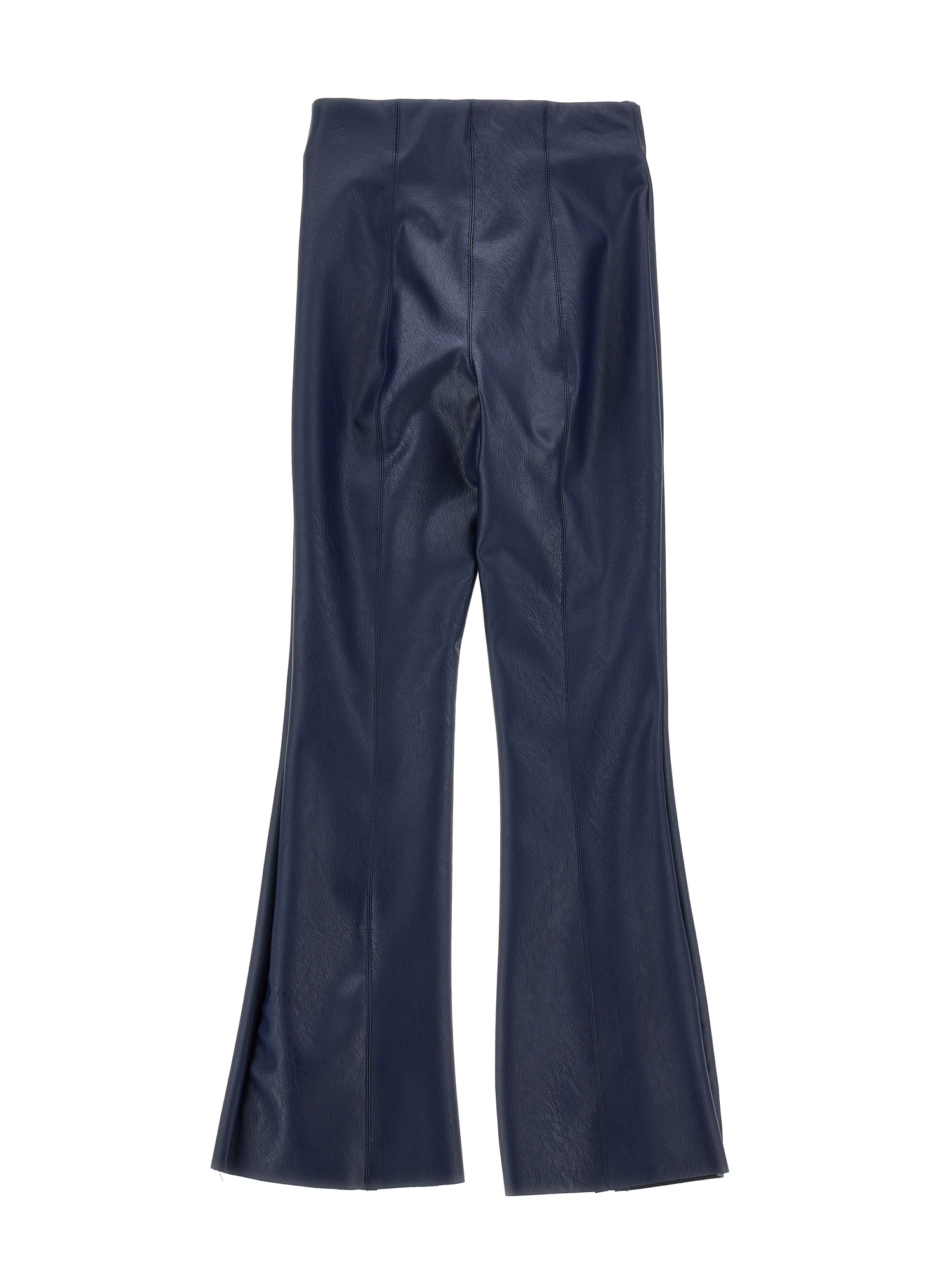 Monnalisa Super-stretch Coated Trousers In Navy Blue