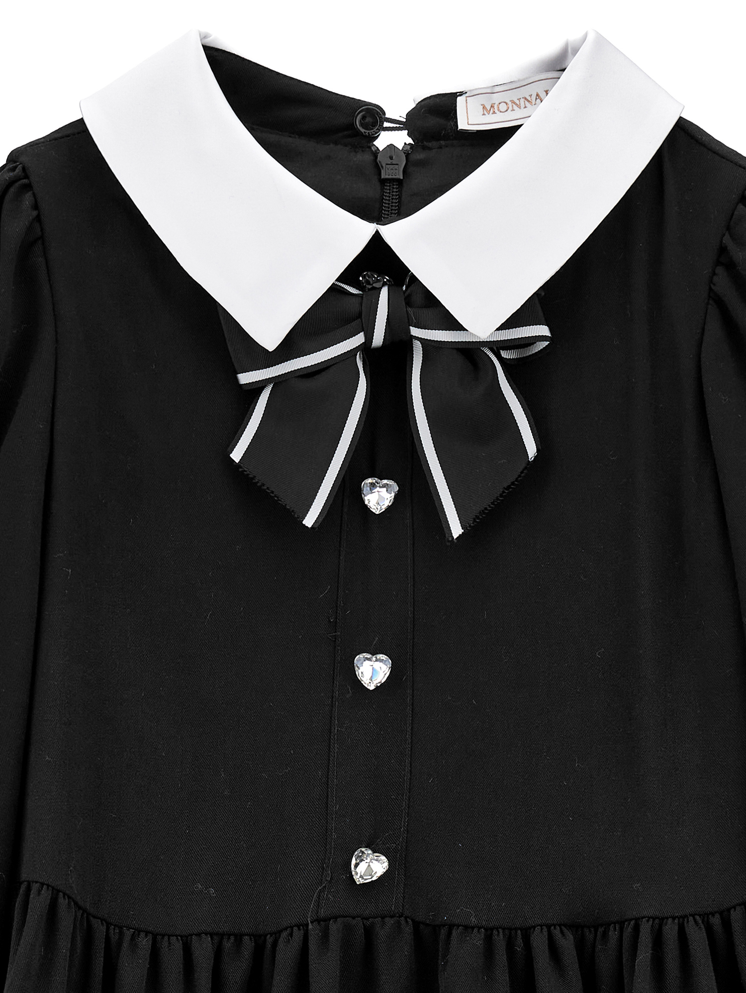 Monnalisa Bow-detailing Flared Dress In Black