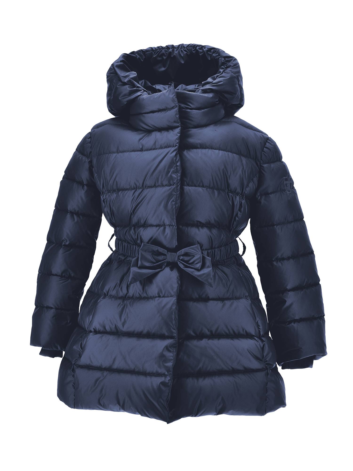 Monnalisa Genuine Down Polyester Coat In Navy Blue