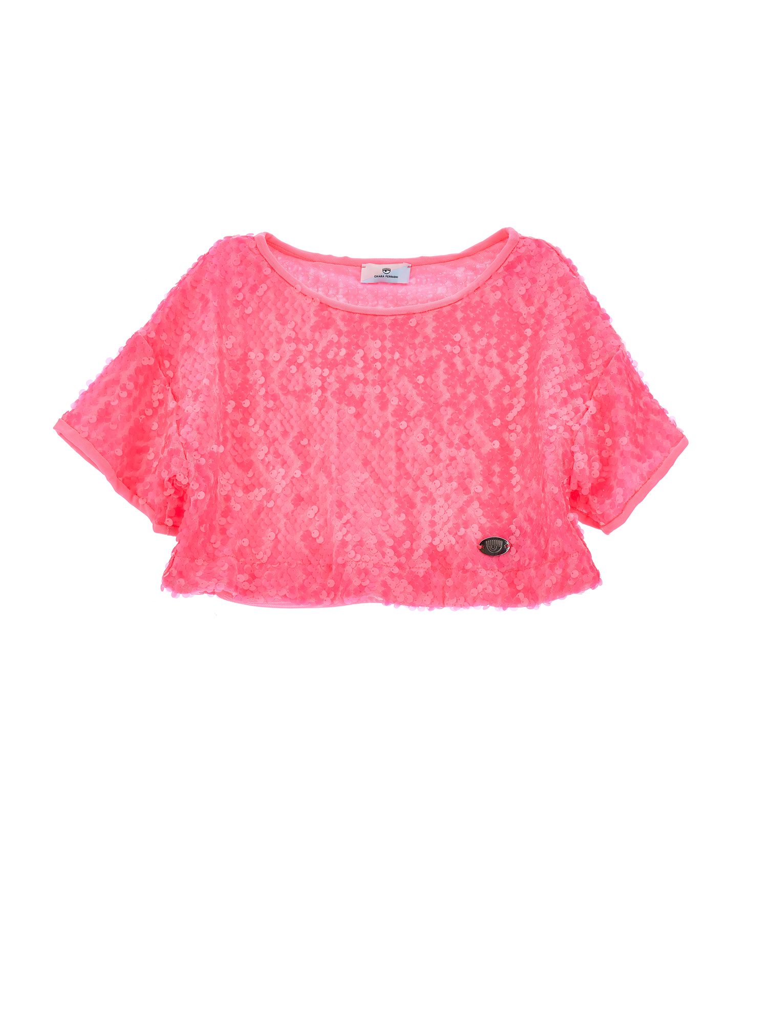 Chiara Ferragni Kids'   Cf Party Sequin T-shirt In Sachet Pink