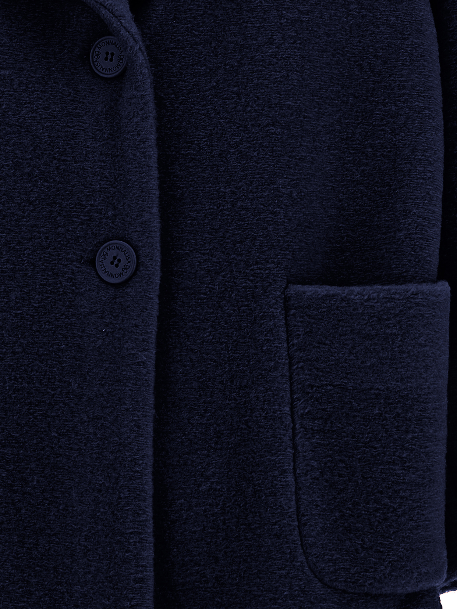 Monnalisa Oversize Heart Coat In Cloth In Navy Blue