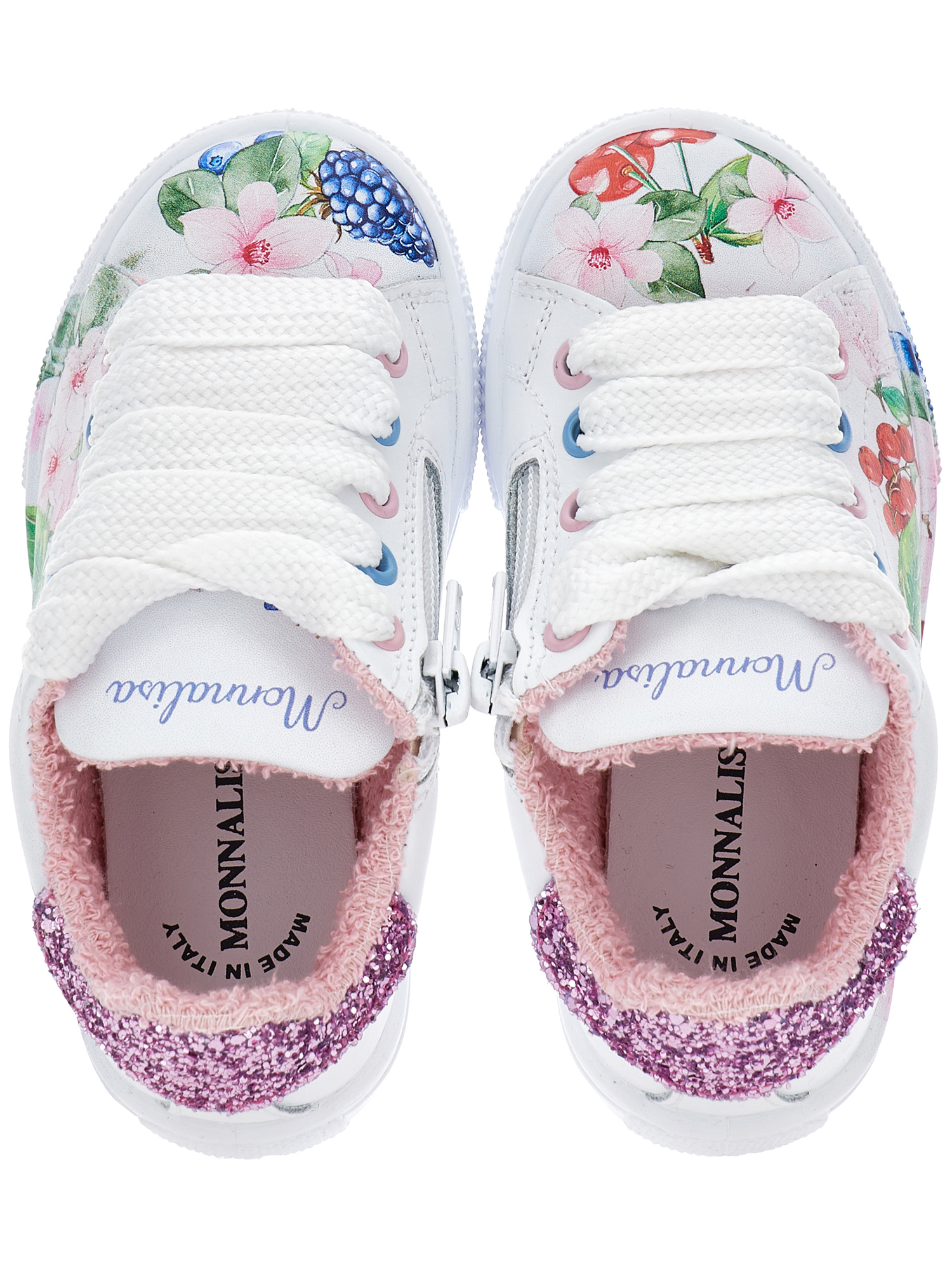 Monnalisa Bycast Sneakers With Fruit Print In White