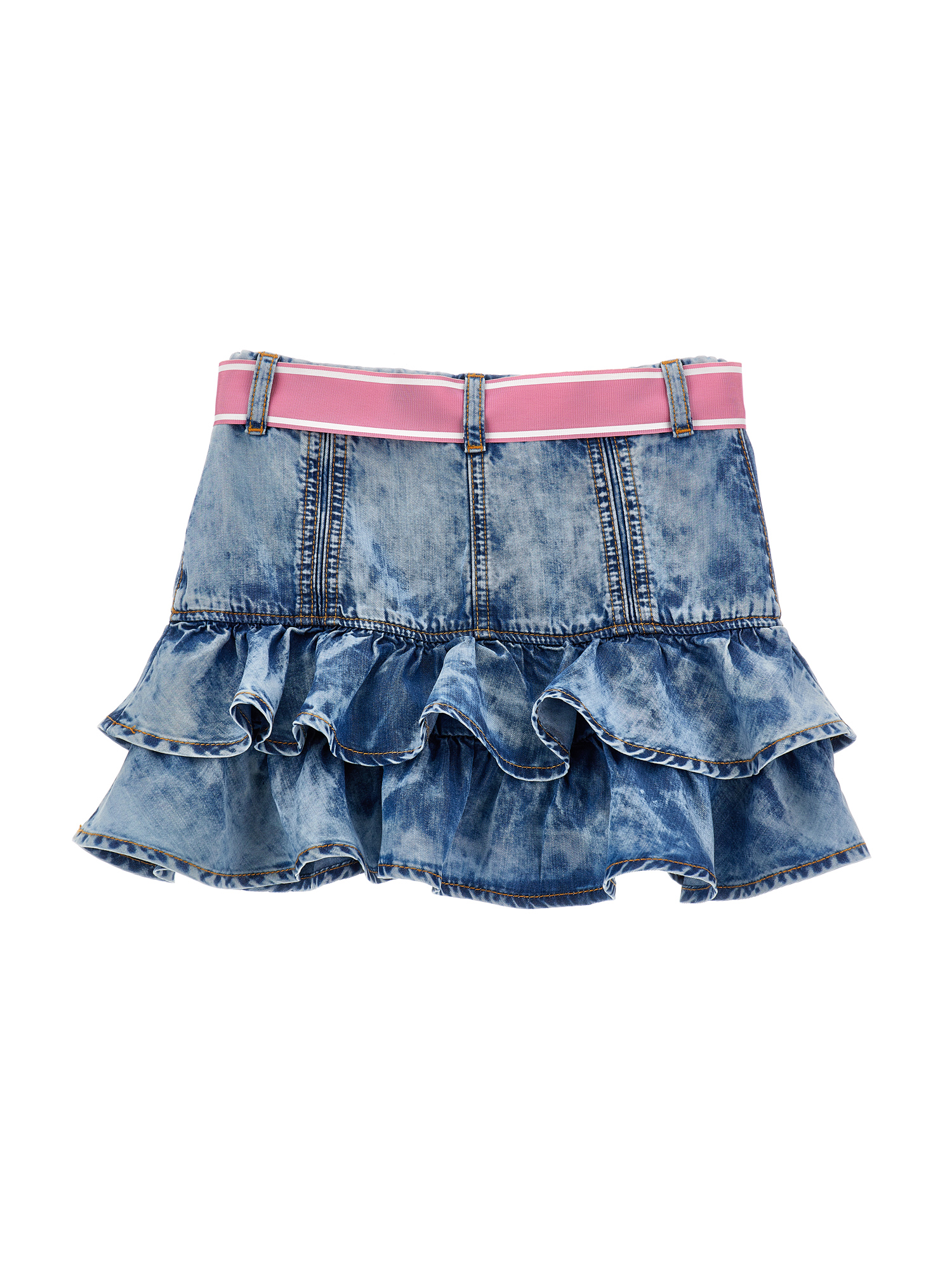 Monnalisa Skirt With Ruffles And Bow In Gray