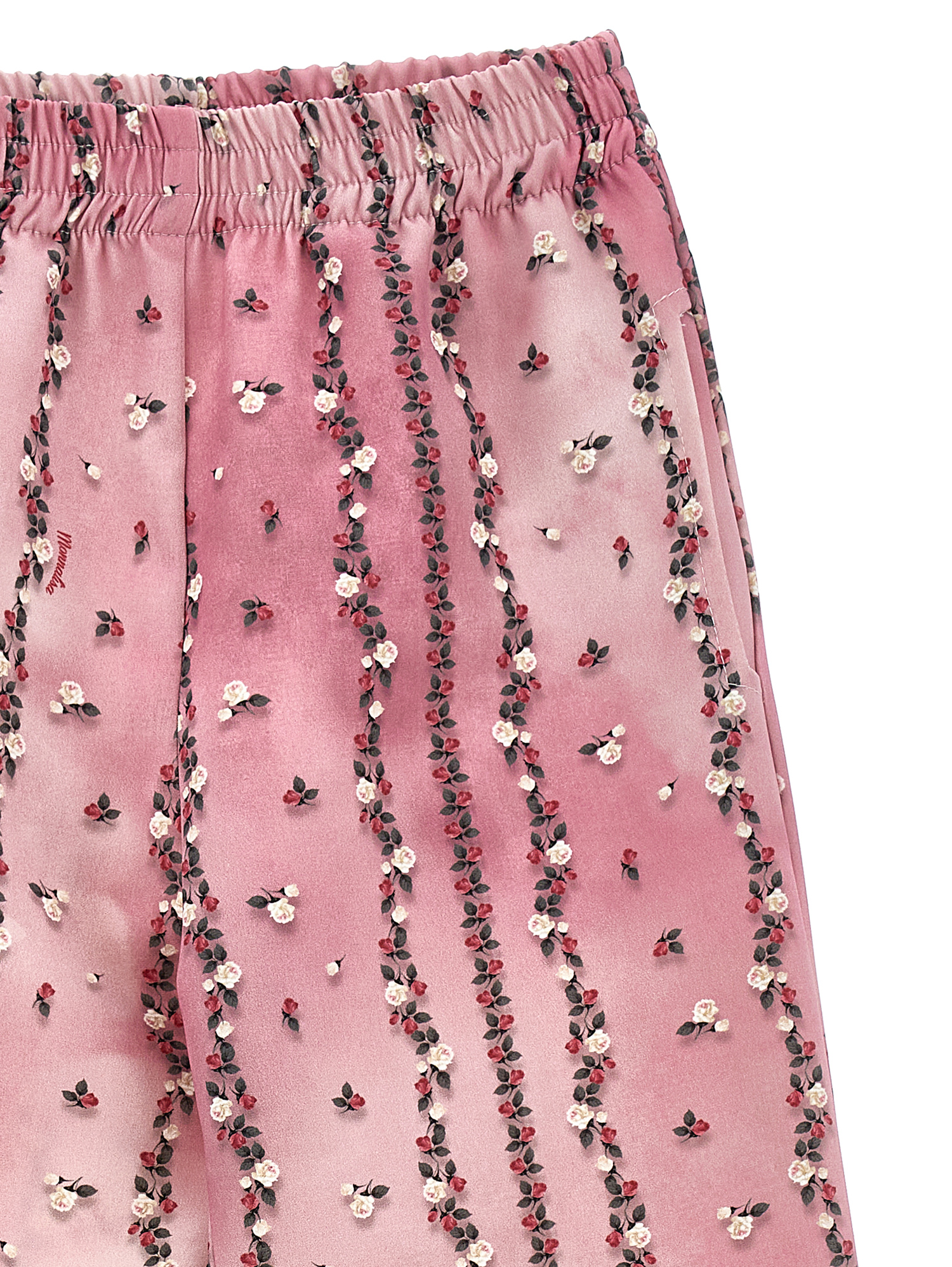 Monnalisa Floral Palazzo Trousers In Blush Pink