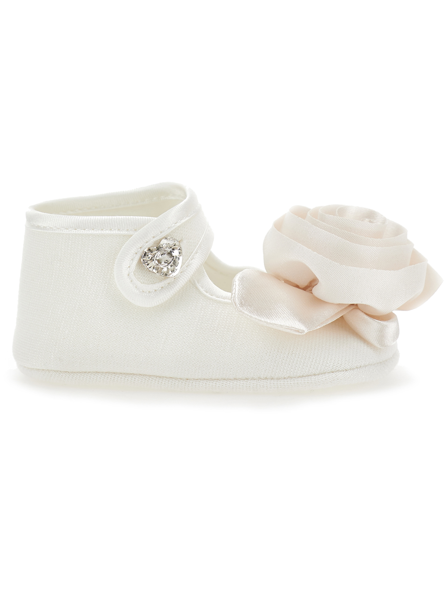 Monnalisa Rose-appliqué Booties In Cream