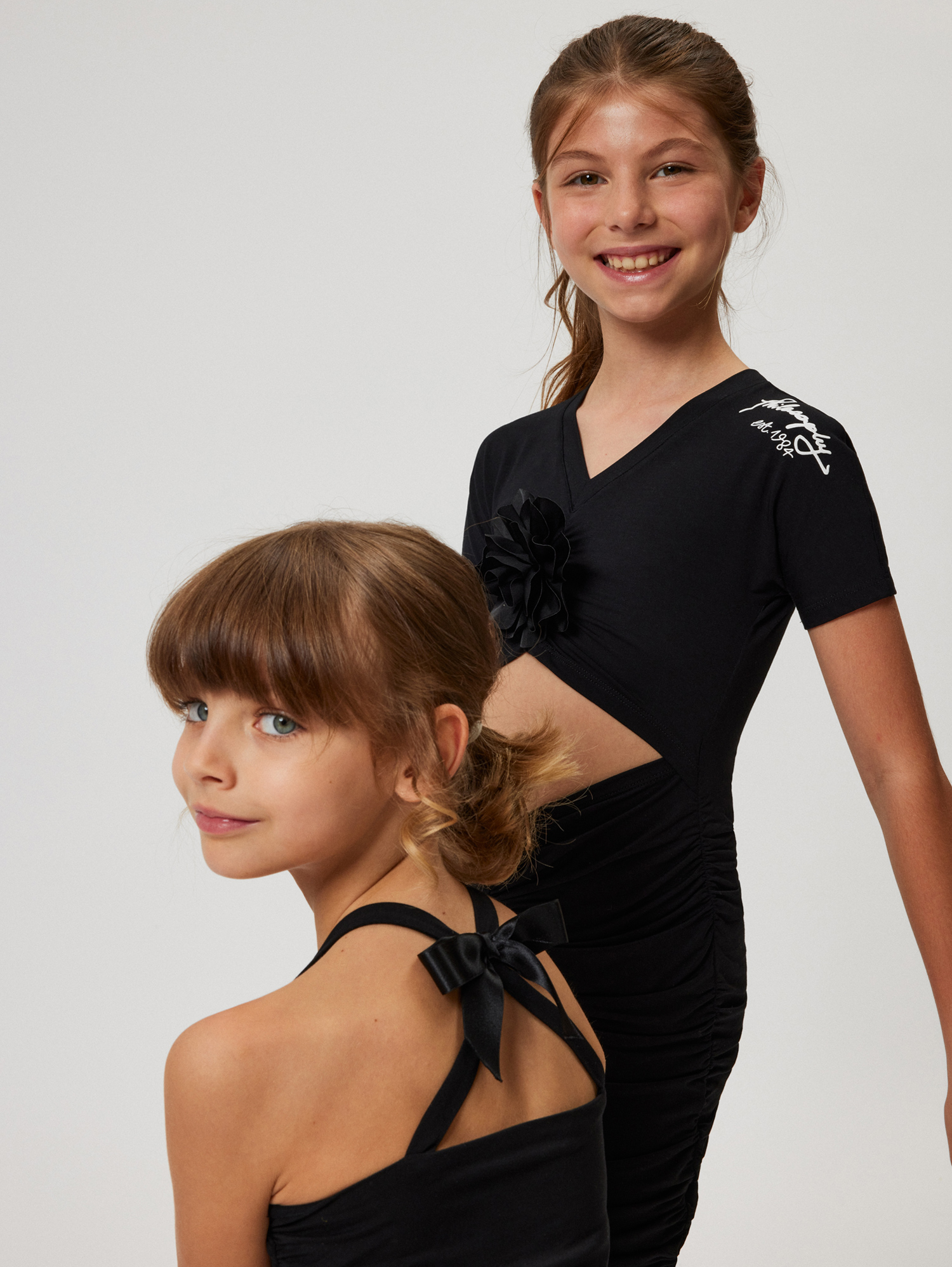 Philosophy Di Lorenzo Serafini Philosophy Kids  Mini Dress With Flower Brooch In Black