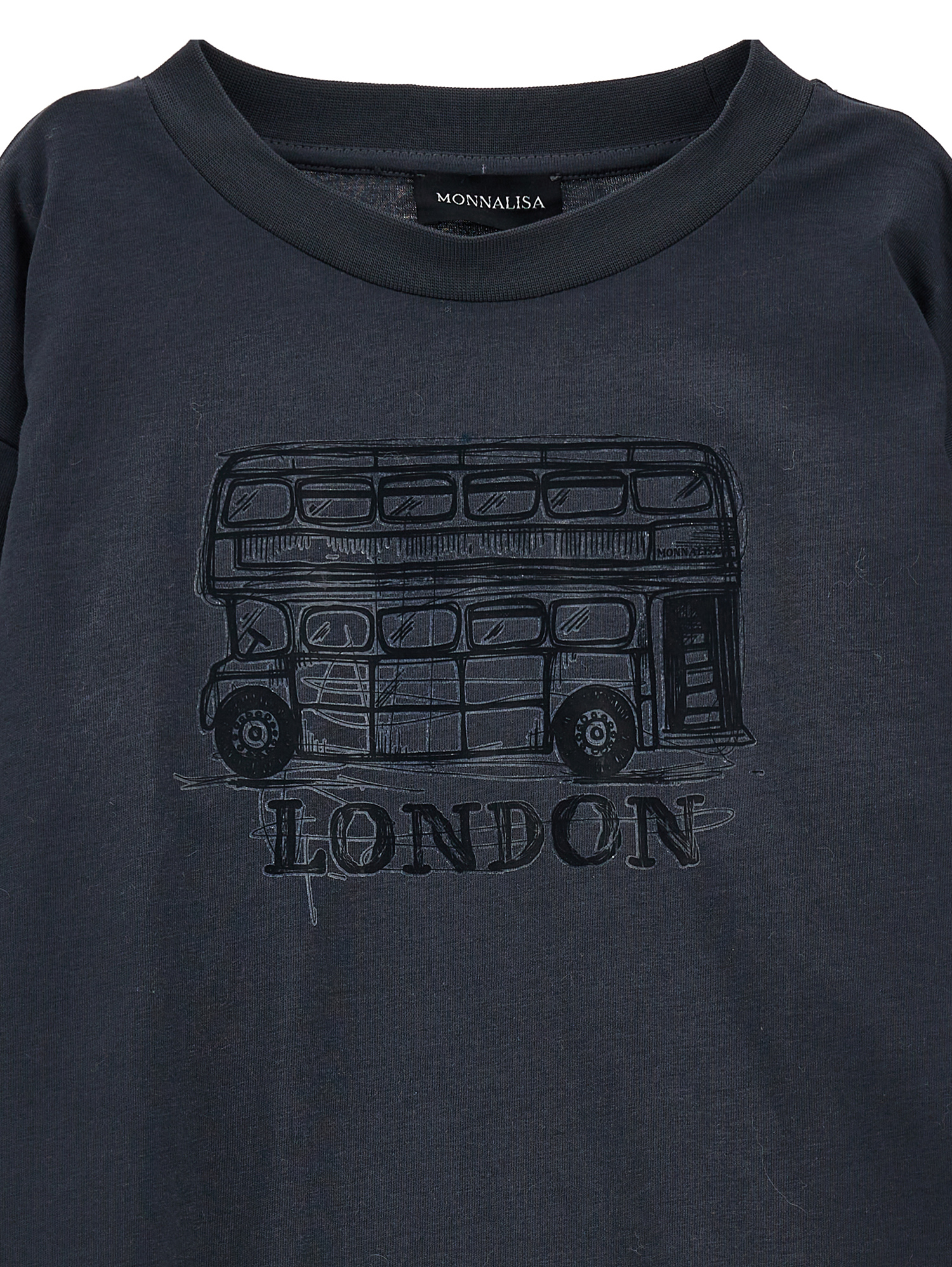 Monnalisa Double Sleeve T-shirt In Medium Grey