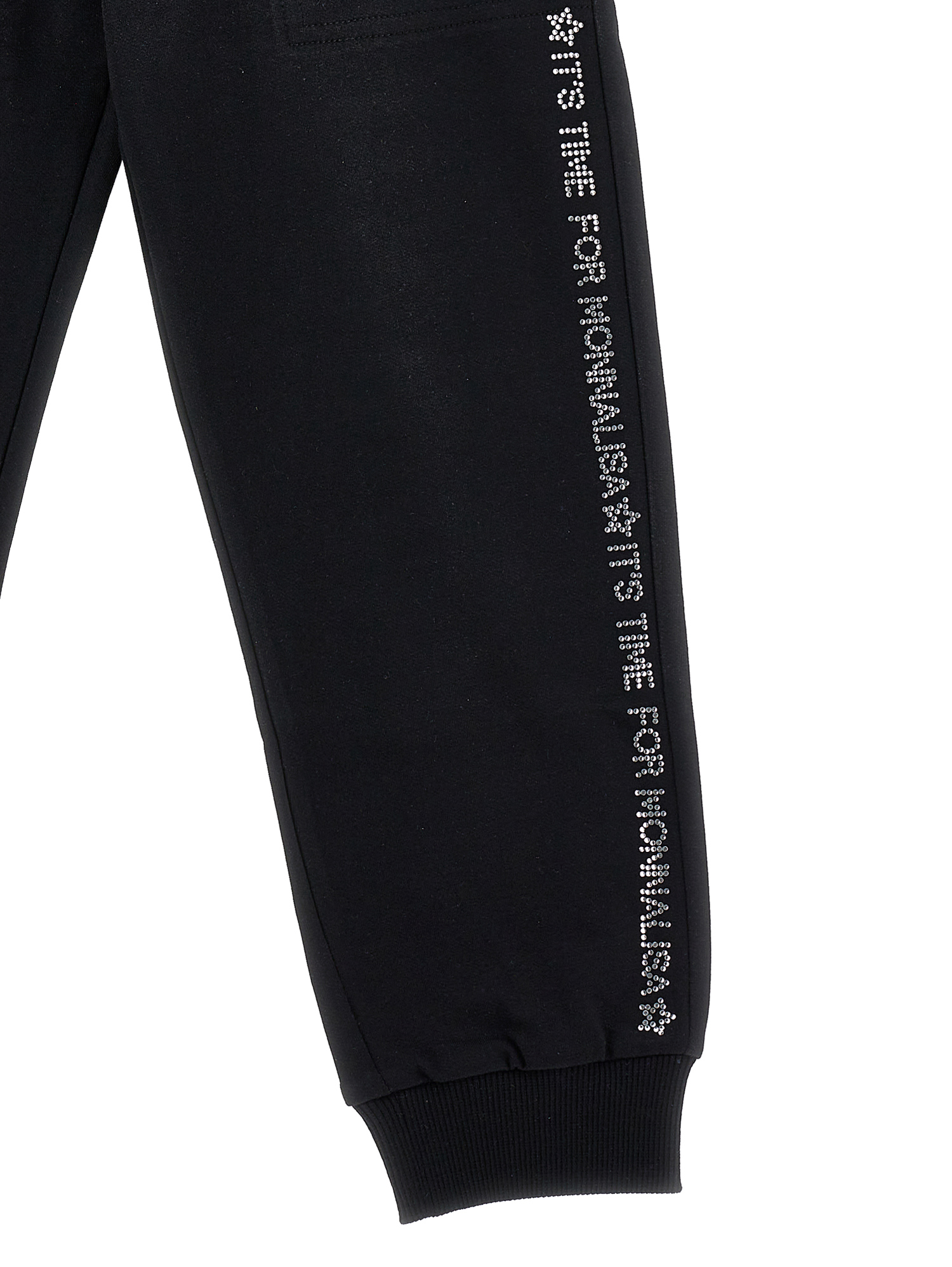Monnalisa Fleece Joggers In Black