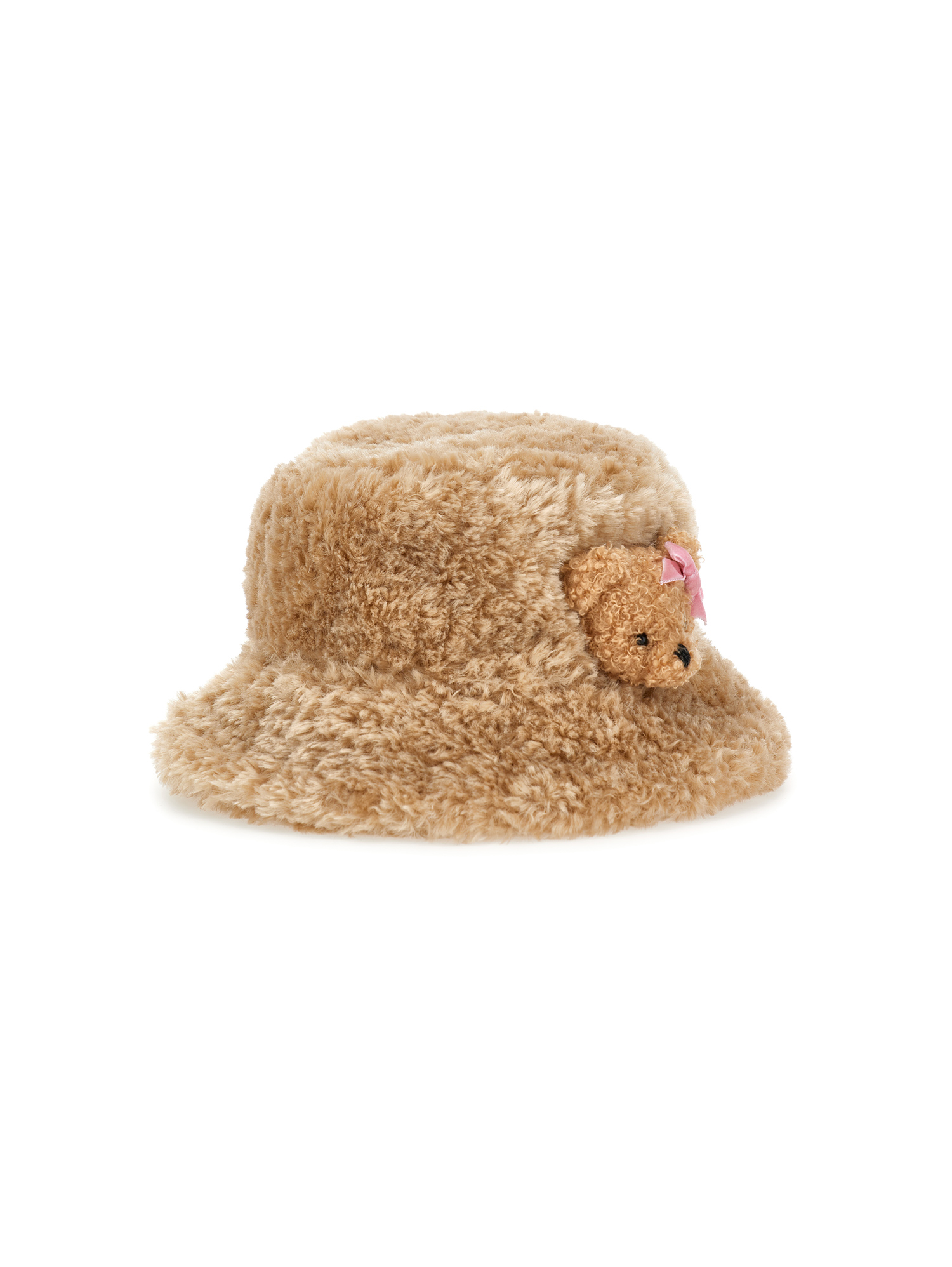 Monnalisa Plush Hat In Beige