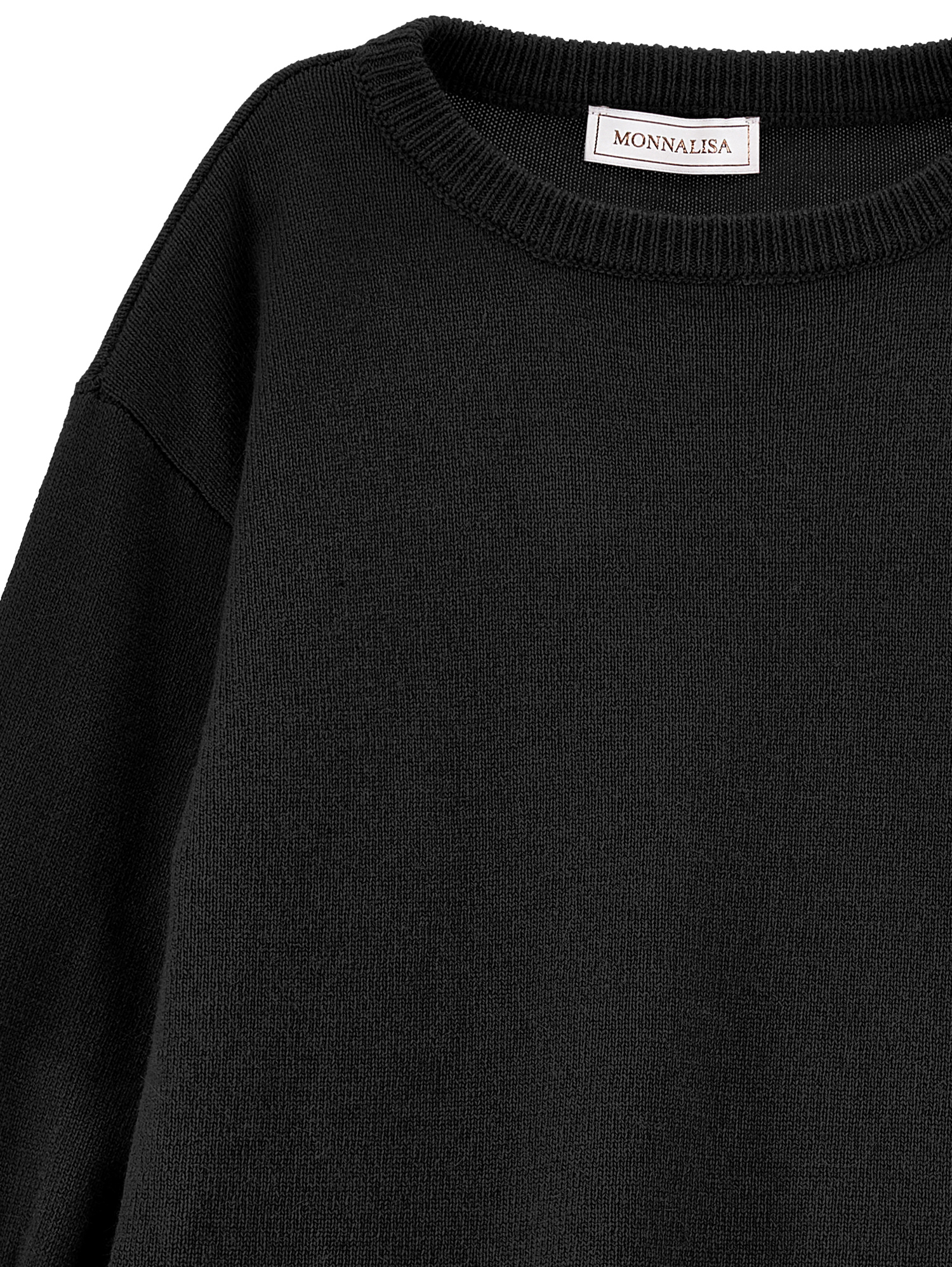 Monnalisa Soft Basic Sweater In Black
