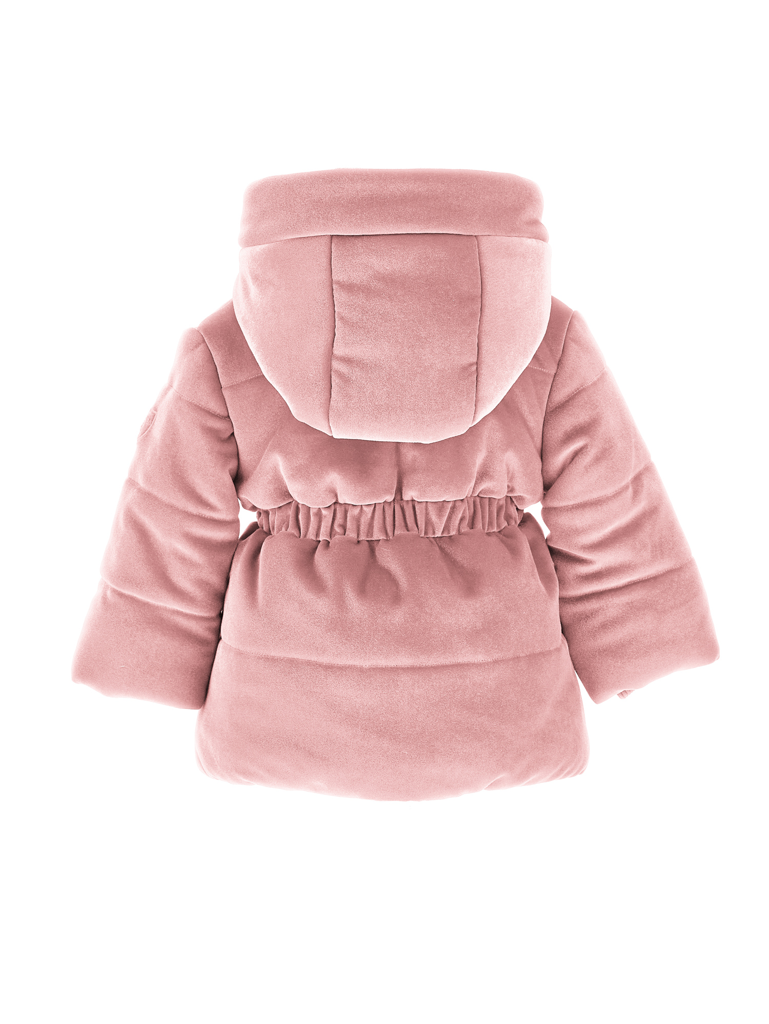 Monnalisa Long Chenille Down Jacket In Onion Couture