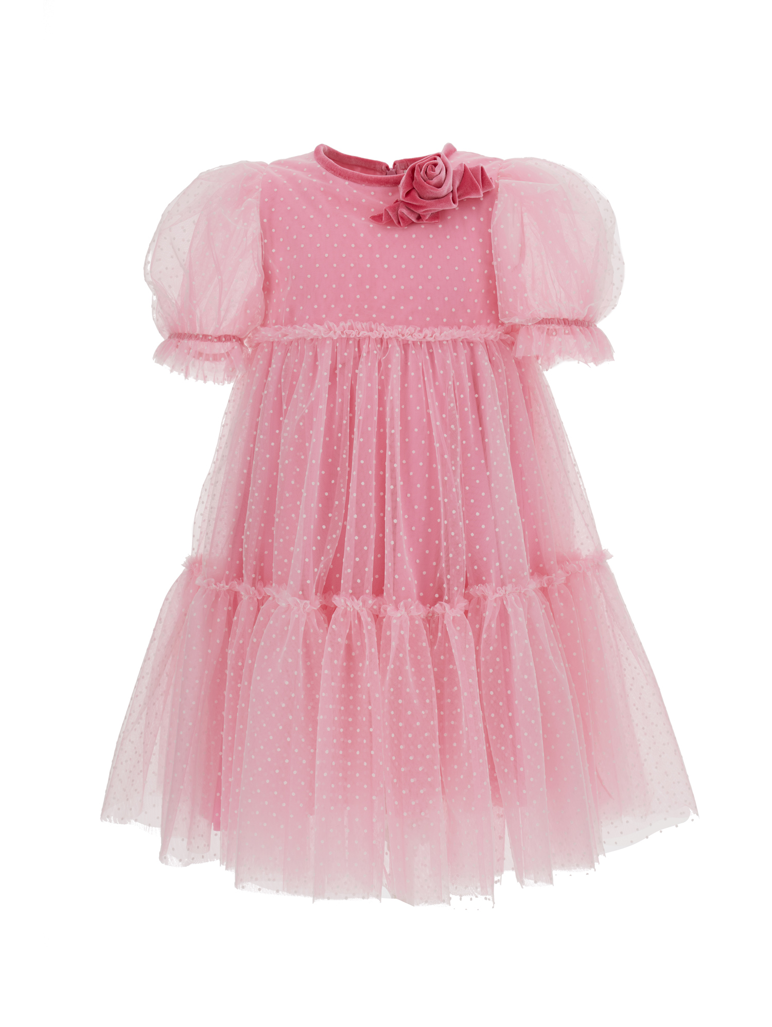 Monnalisa Abito tulle con dettagli velluto