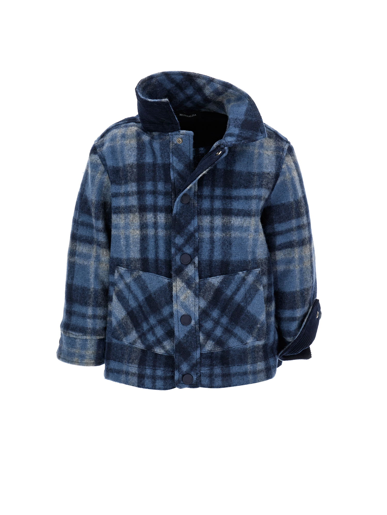 Monnalisa Check Cloth Shirt In Navy Blue