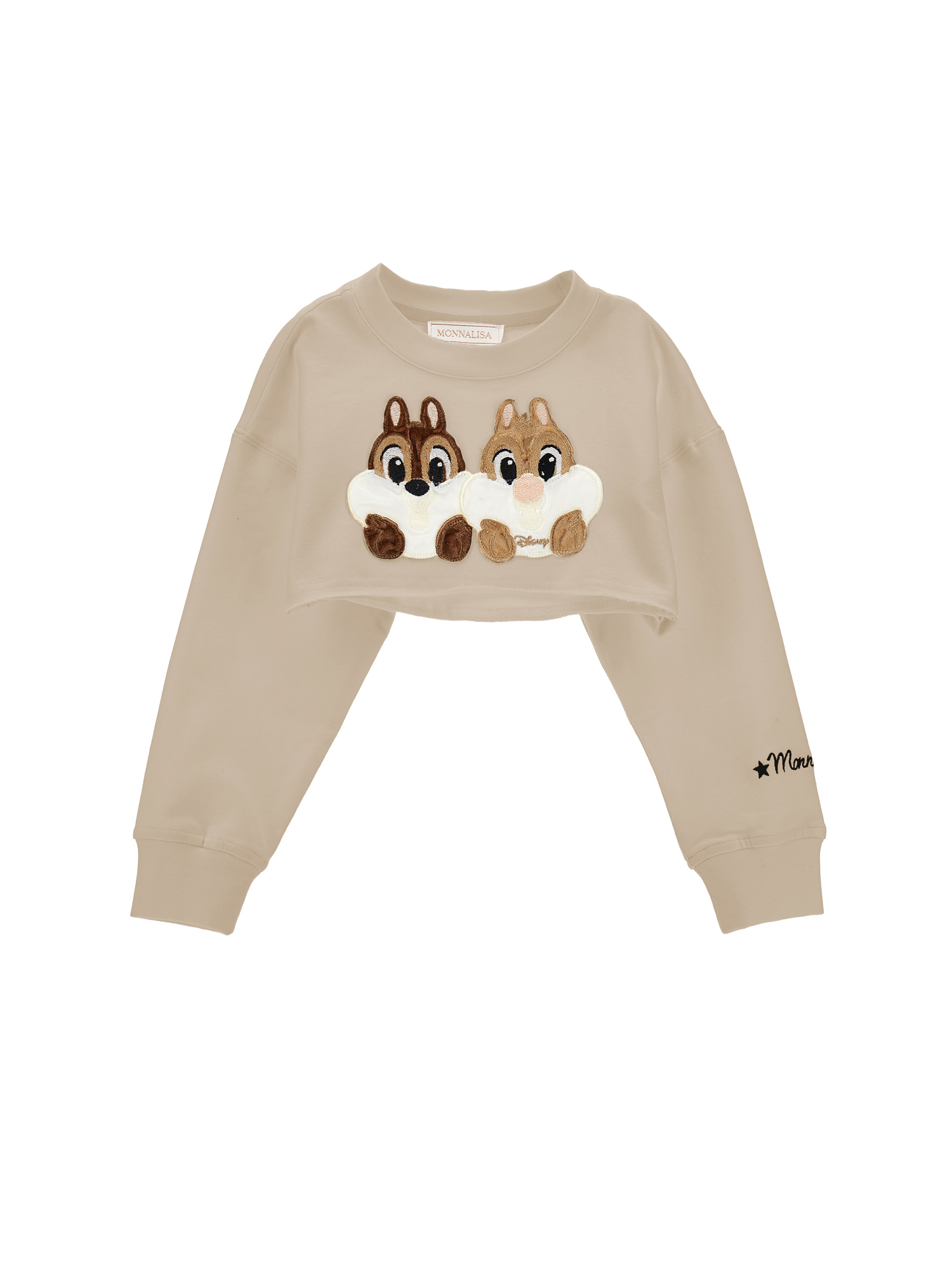 Monnalisa Girls Clothing Sweaters Sweatshirts Chip ‘n’ Dale cropped sweatshirt 