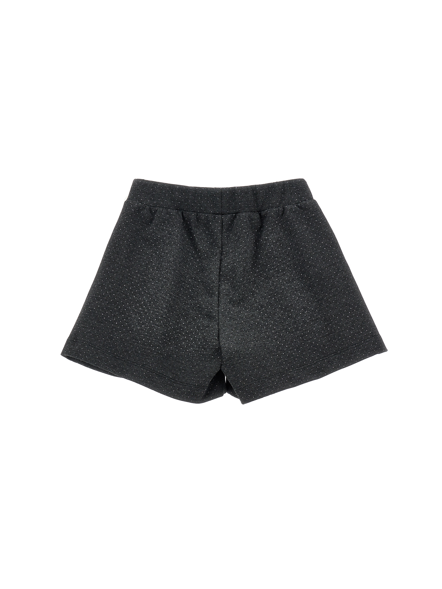 Monnalisa Glitter Polka Dot Bermuda Shorts In Medium Grey + Silver