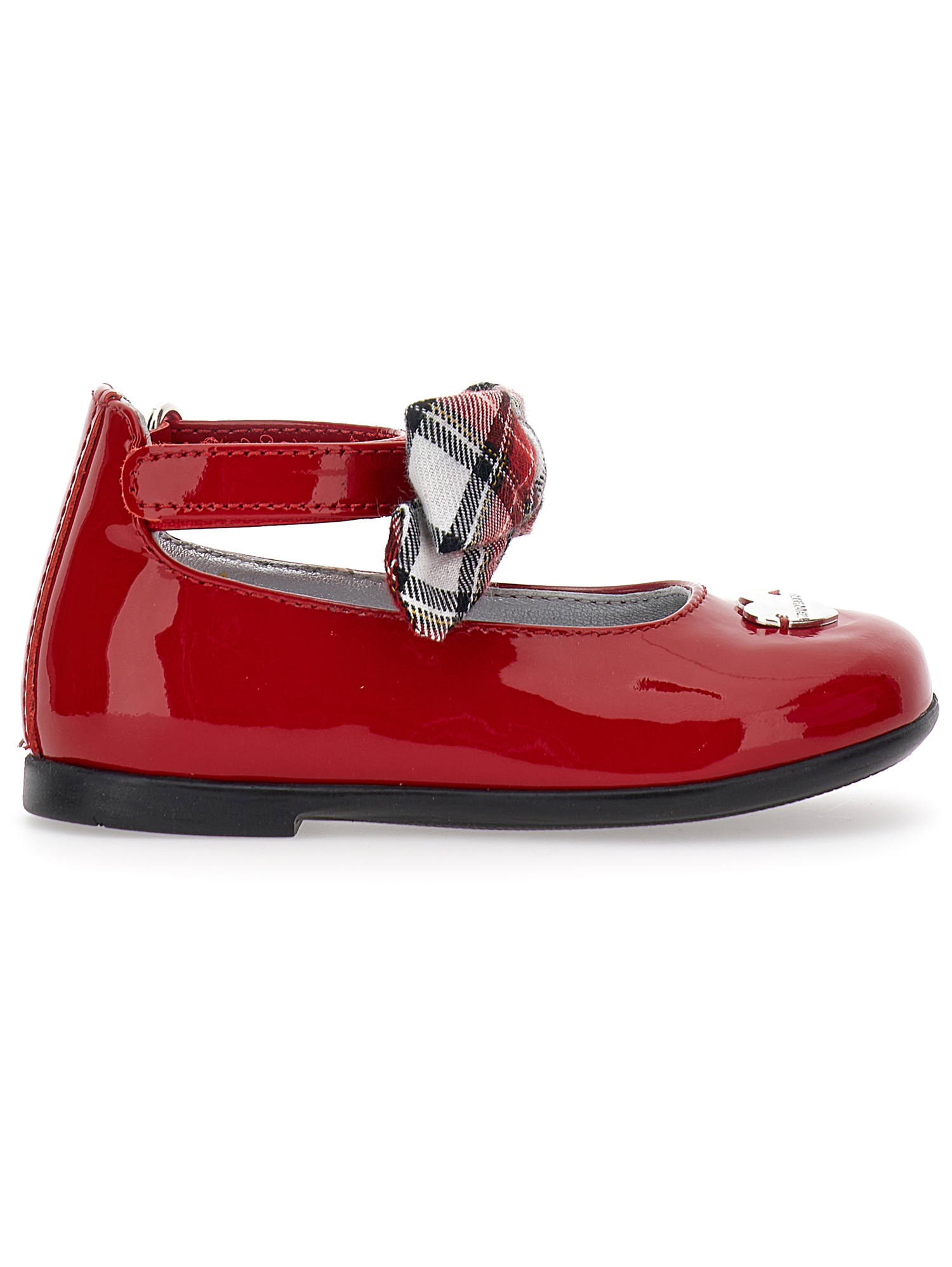 Monnalisa Patent Leather Ballet Flats With Bow In Ruby Red