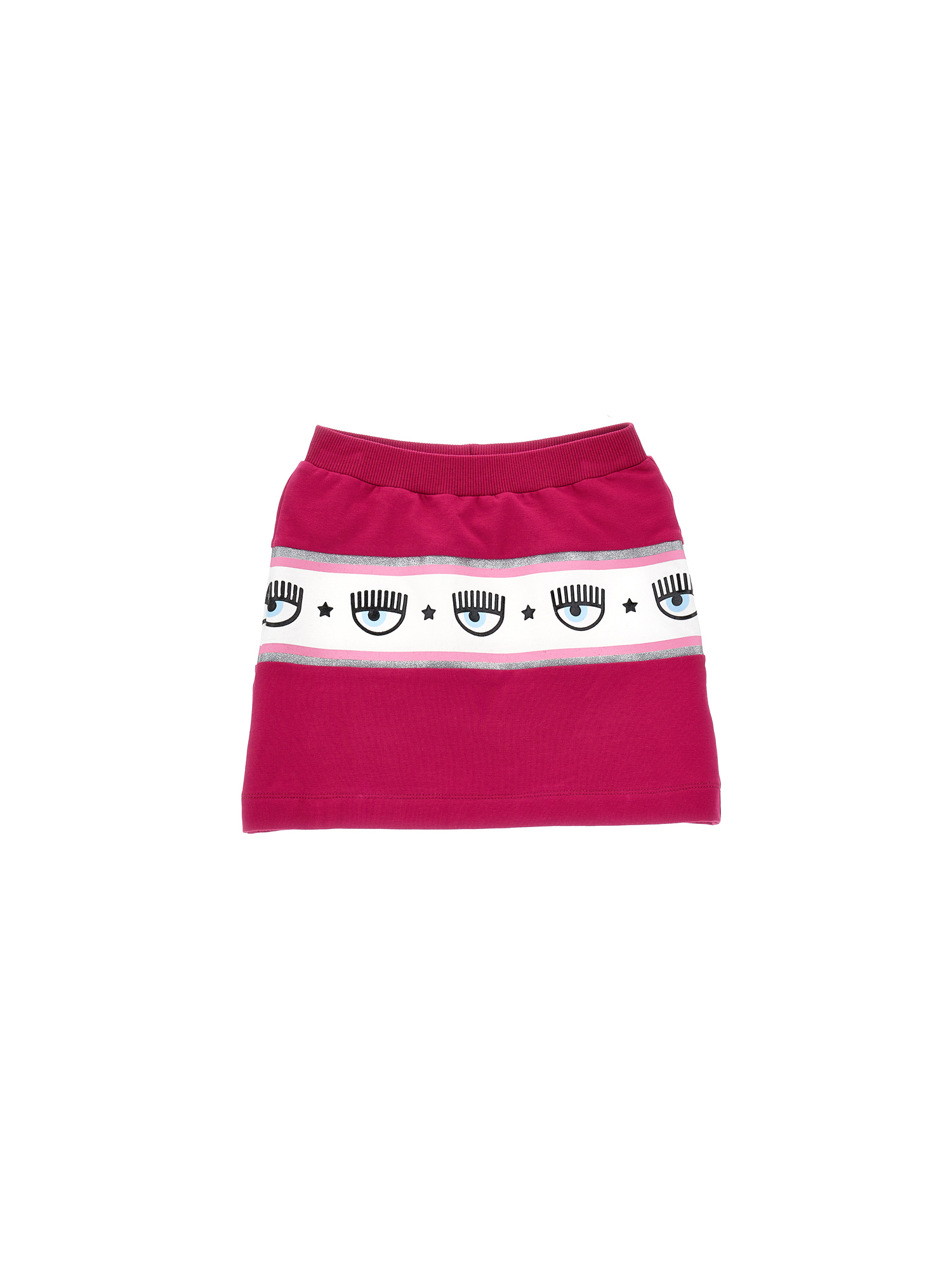 Chiara Ferragni Maxilogomania Fleece Mini-skirt In Fuchsia Red