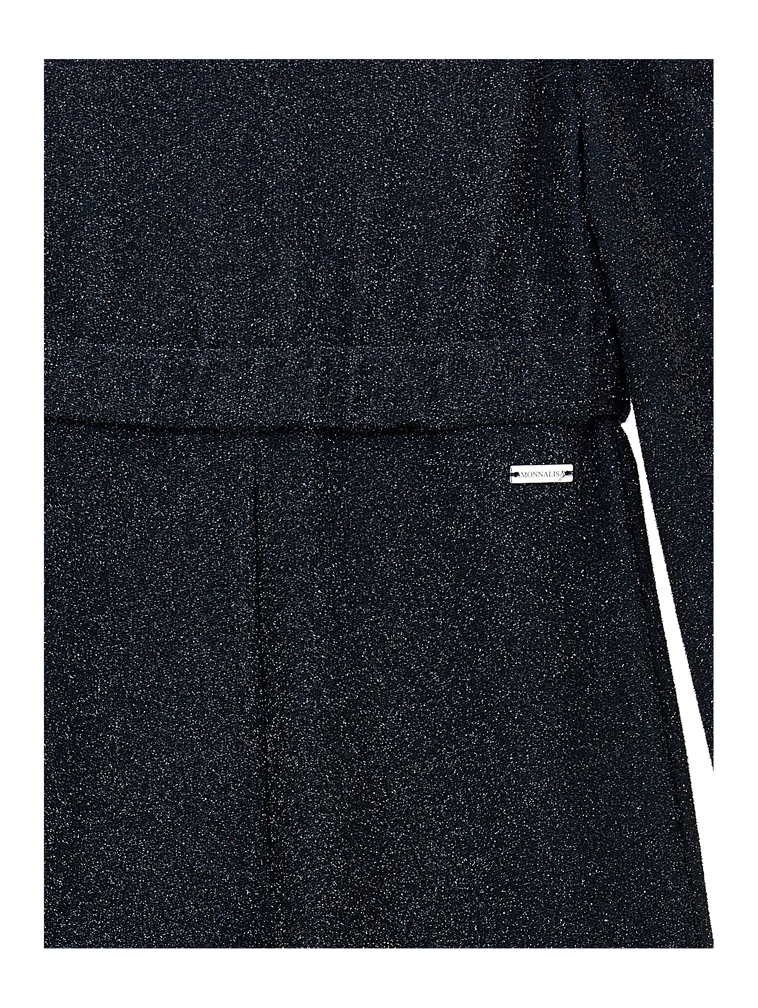 Monnalisa Logo-plaque Metallic-threading Jumpsuit In Black