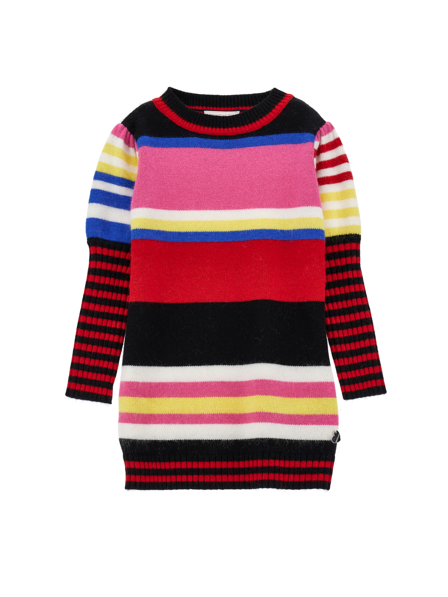 Monnalisa Soft Striped Dress In Multicolor