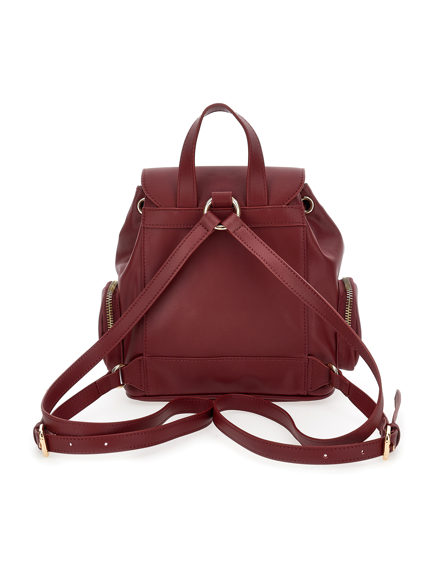 Monnalisa Regenerated Leather Backpack In Pomegranate