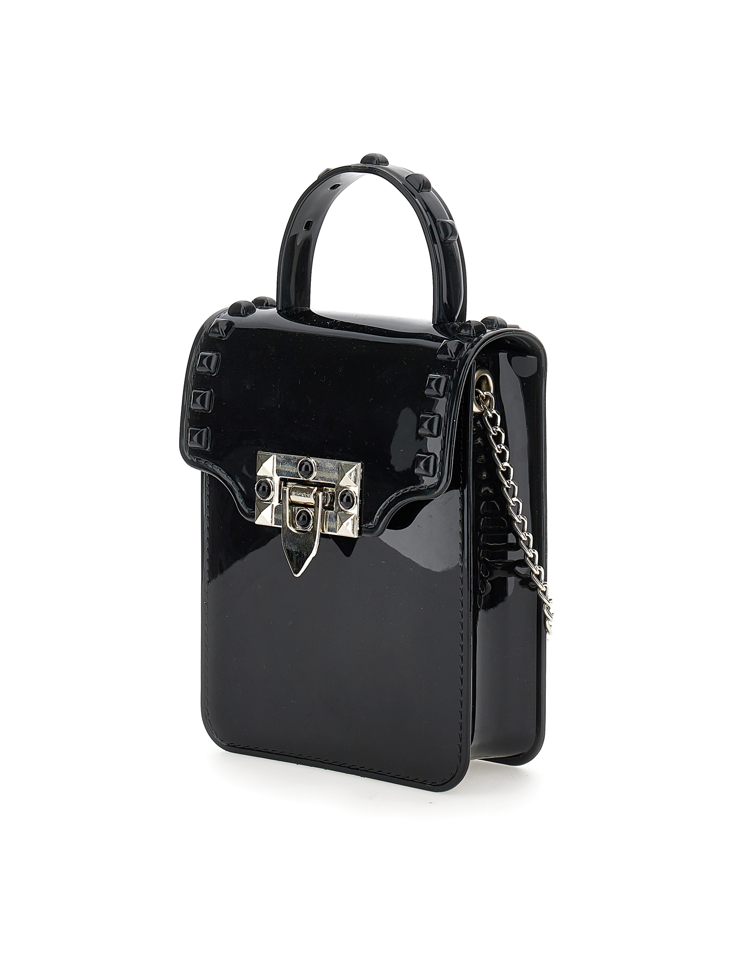 Monnalisa Mini Pvc Shoulder Bag In Black