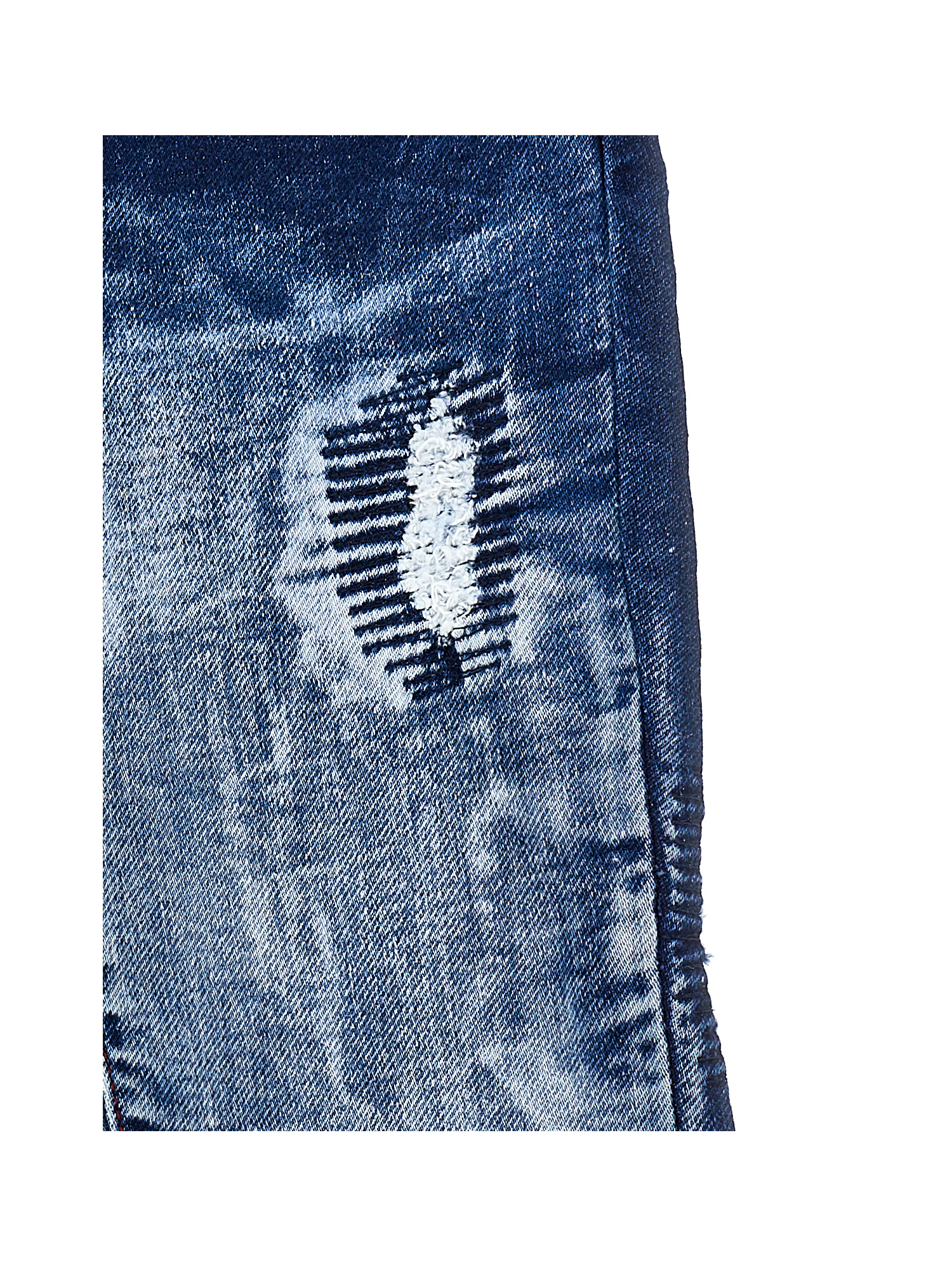 Monnalisa Fleece Denim Jeans In Blu Stone Denim