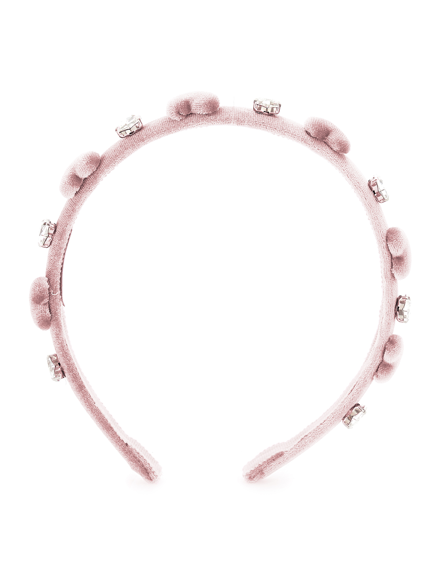 Monnalisa Velvet Hairband In Rosa Fairy Tale