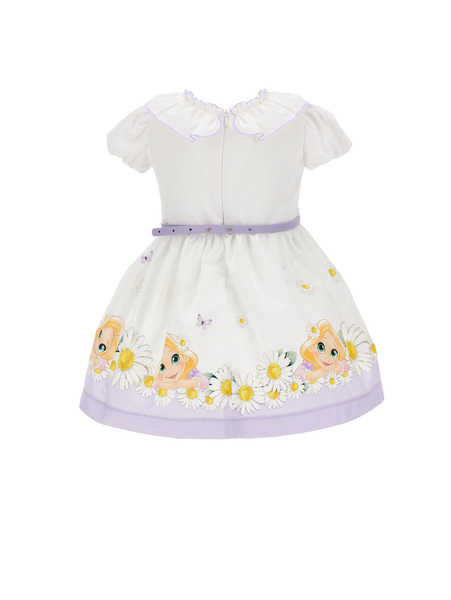 Monnalisa Rapunzel Poplin Dress In White
