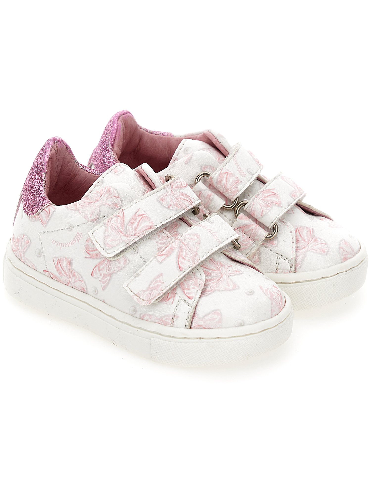 Monnalisa floral-appliqué low-top sneakers - White