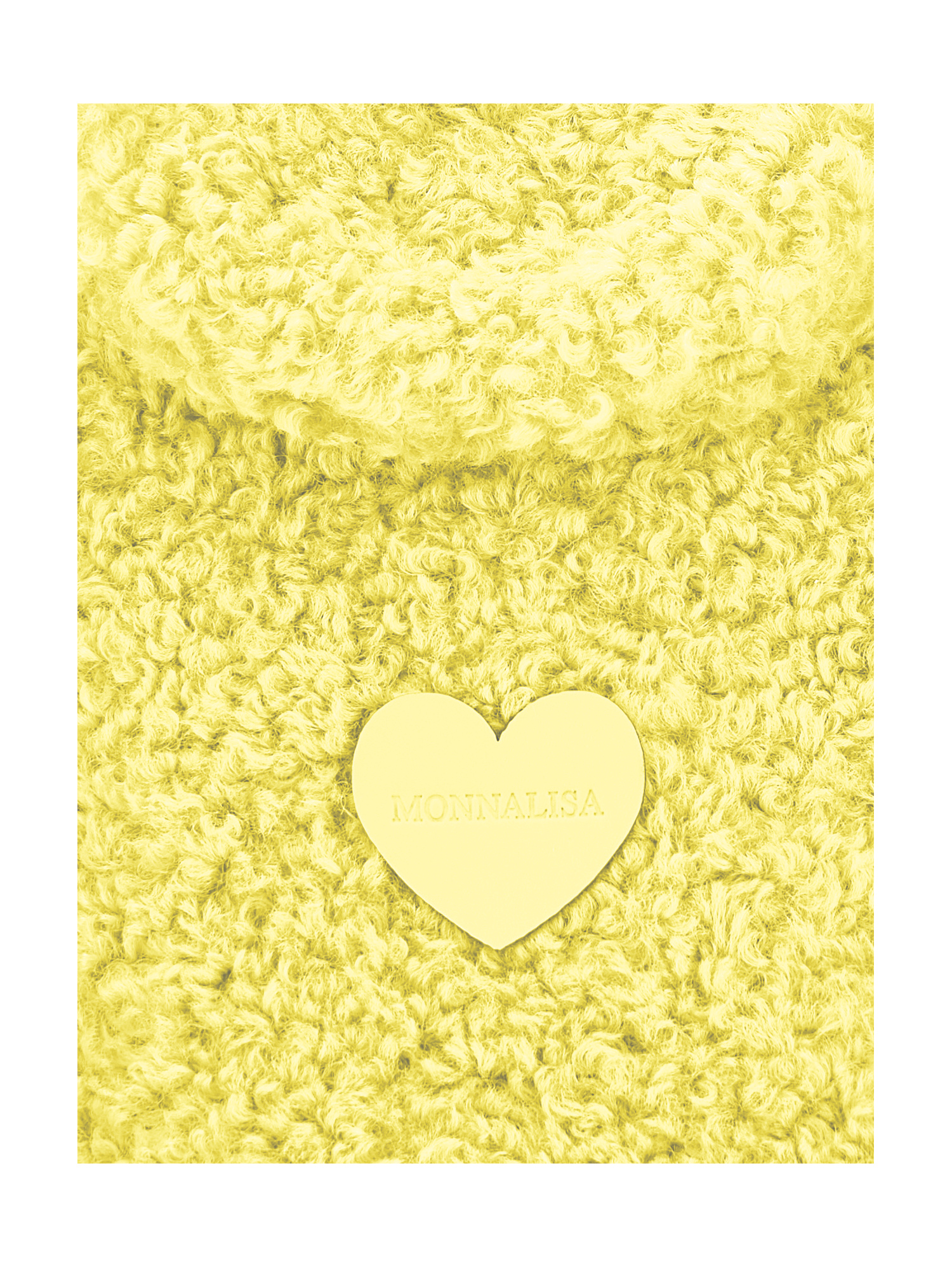 Monnalisa Plush Shoulder Bag In Light Yellow