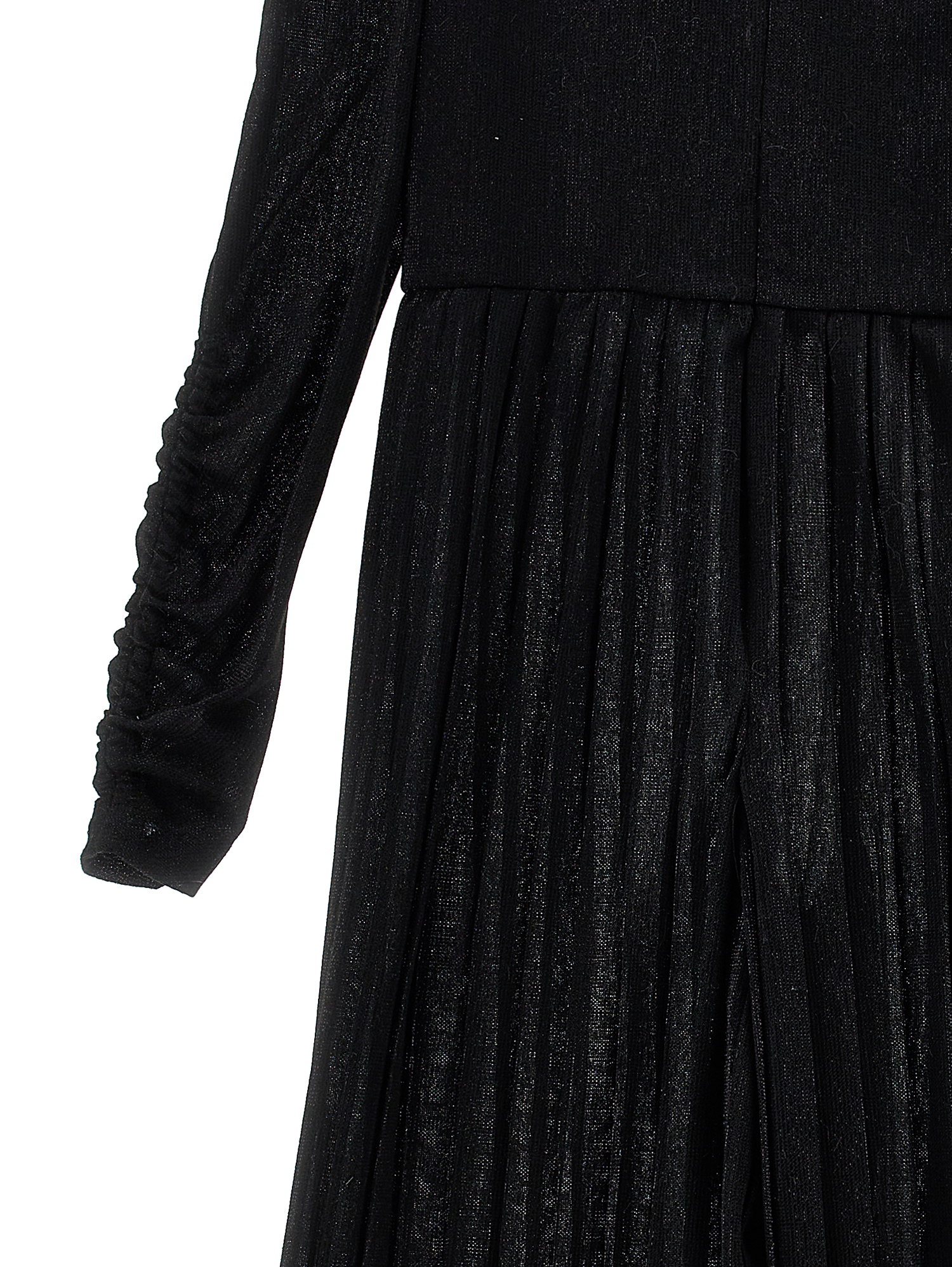Shop Monnalisa Plissé Glitter Jumpsuit In Black