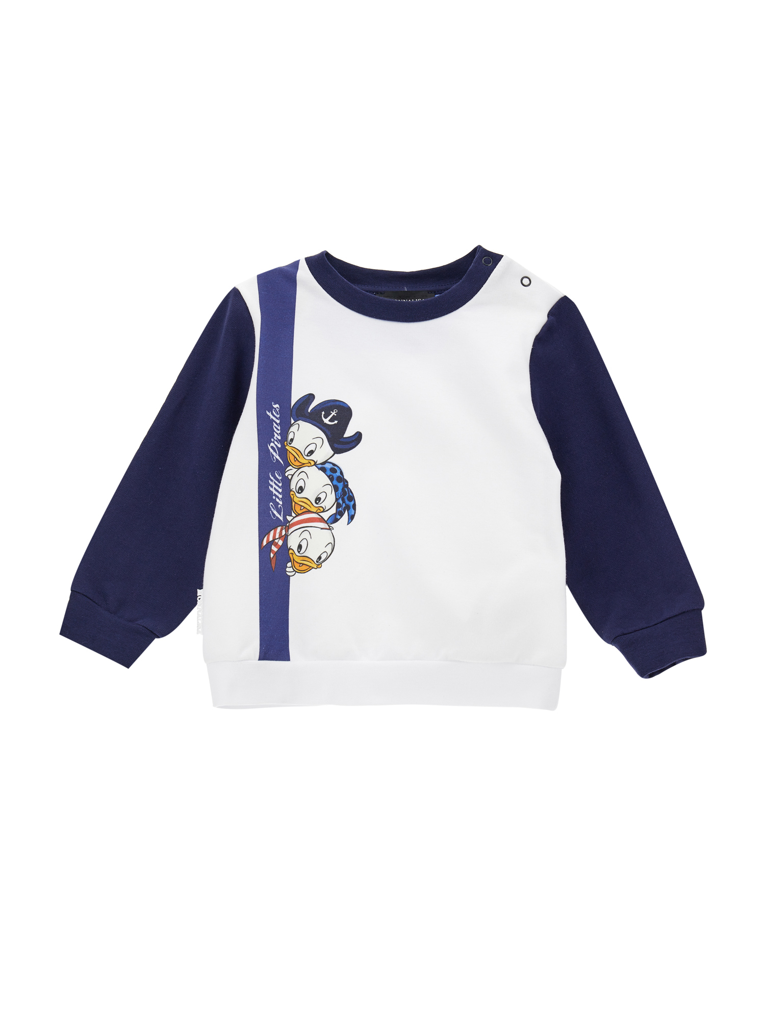Monnalisa Felpa cotone bicolor Qui, Quo, Qua