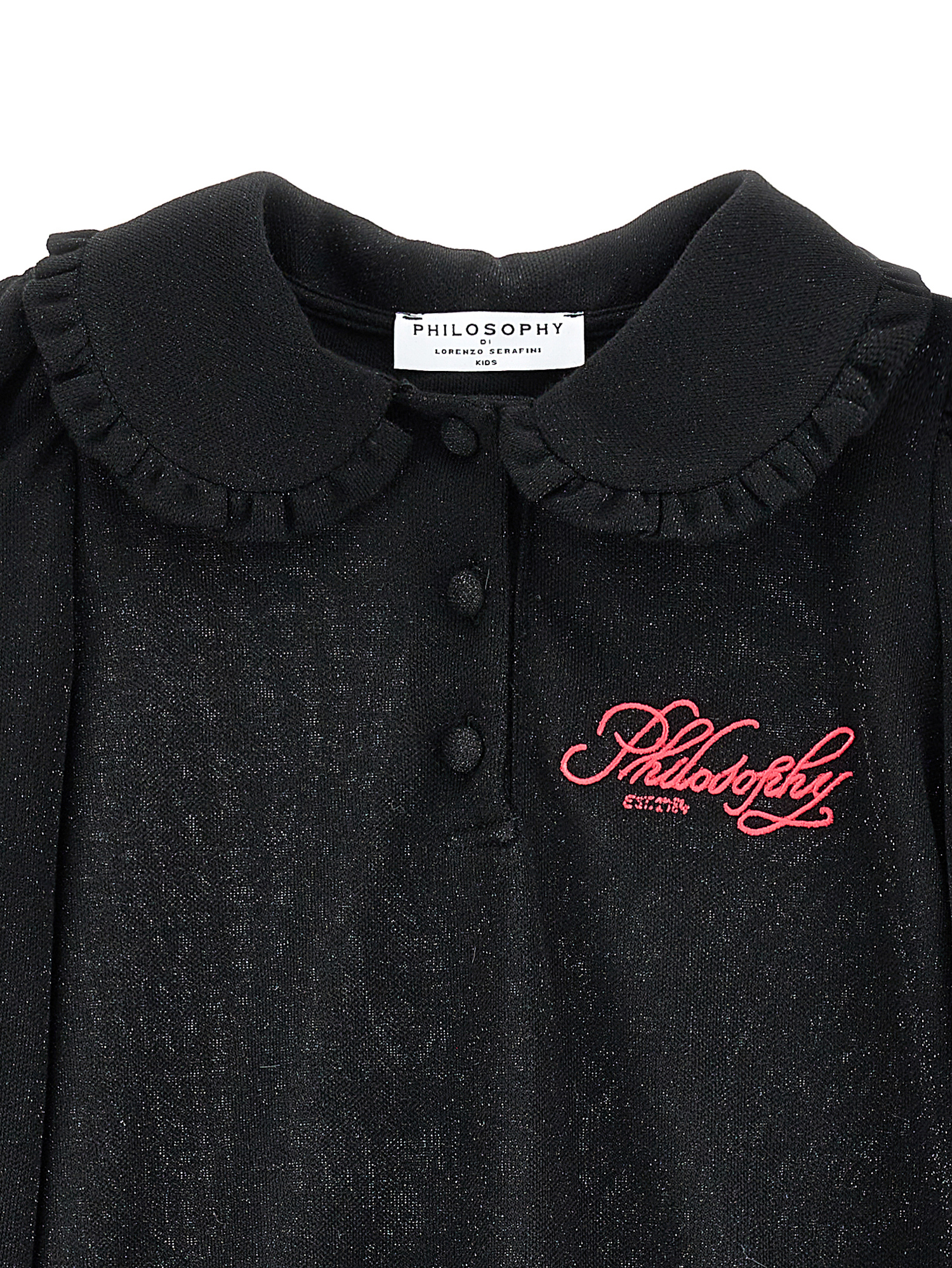 Philosophy Di Lorenzo Serafini Philosophy Kids Embroidered Blouse 'philosophy Est. 1984' In Black