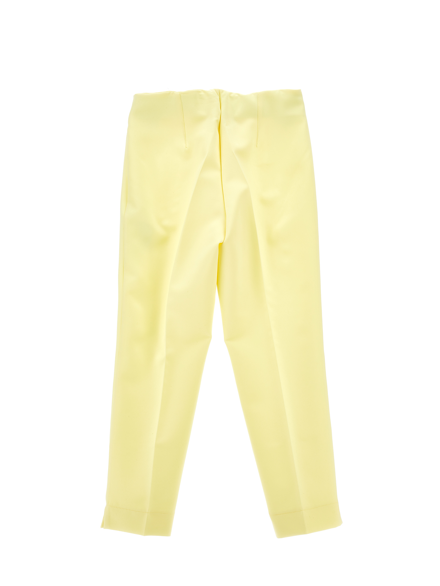 Monnalisa Regular Crepe Trousers In Light Yellow