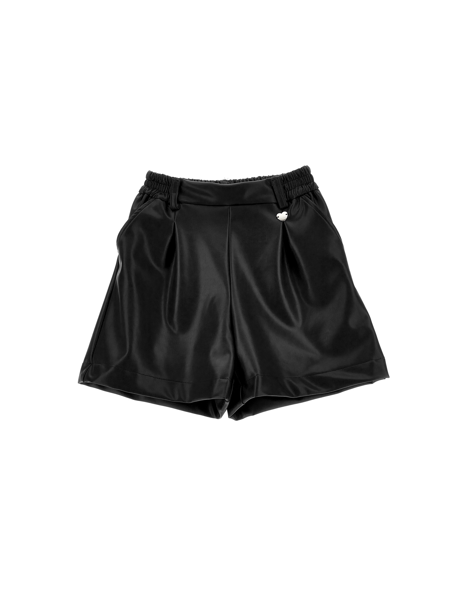 Monnalisa Kids'   Coated Fabric Shorts In Black