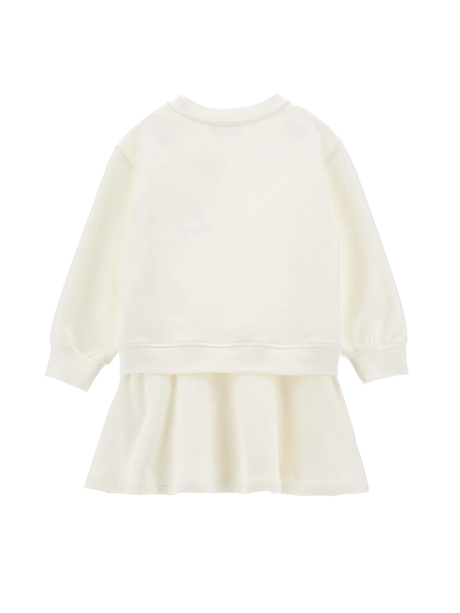 Monnalisa Rose-embroidered Layered Dress In Cream