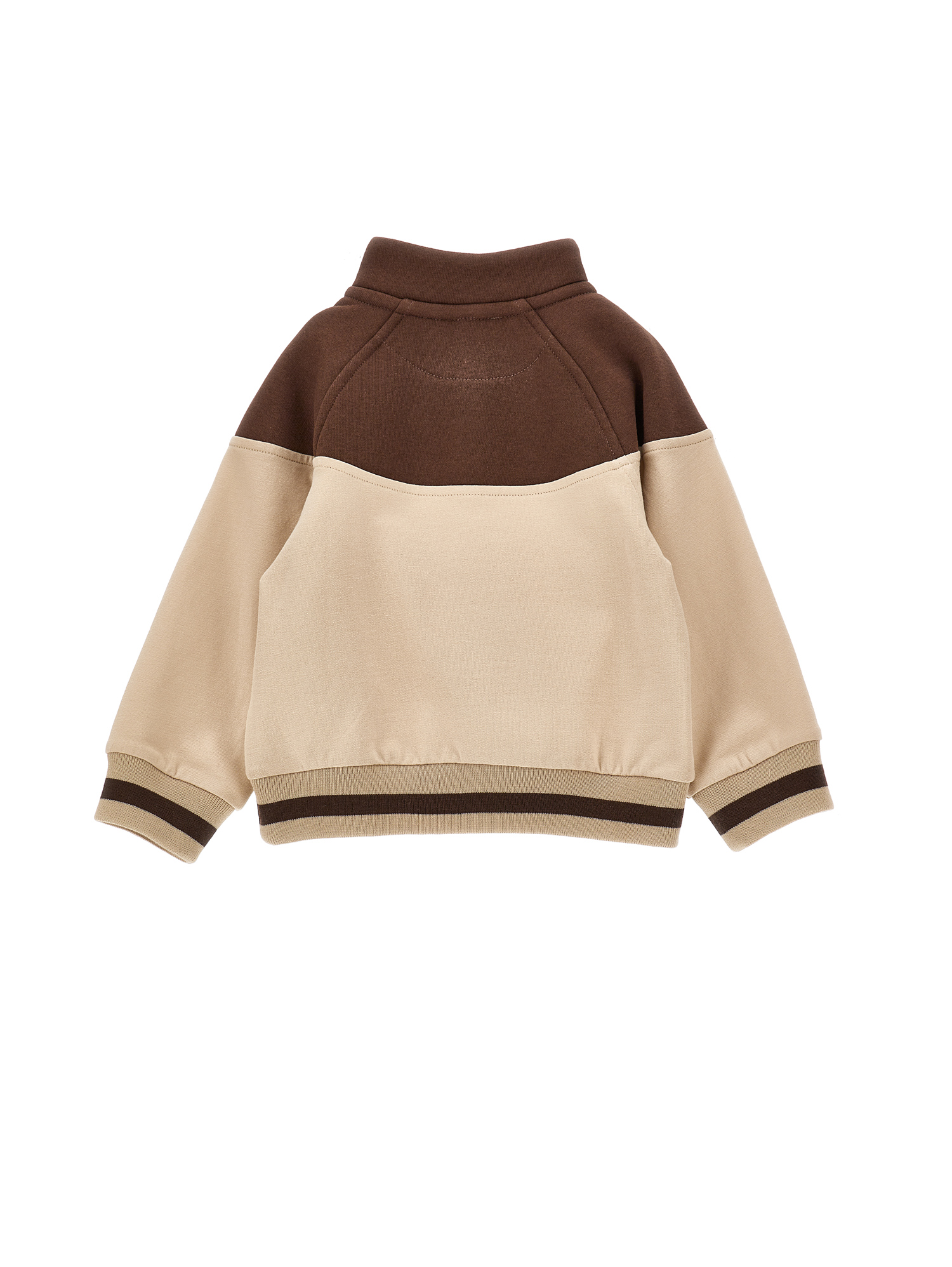 Monnalisa Teddy Bear Sweatshirt With Buttons In Brown