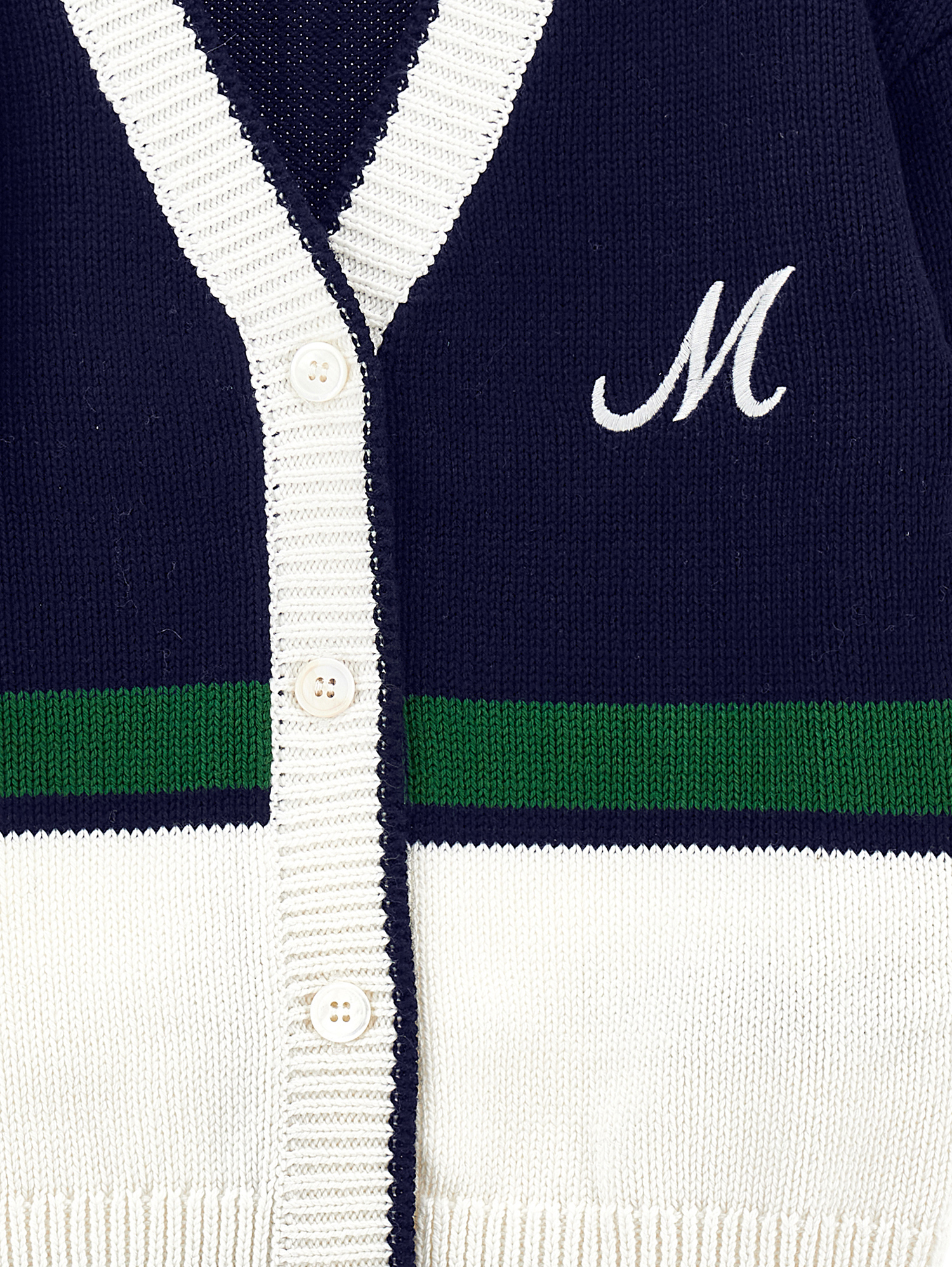 Monnalisa Maxi Cardigan With Coloured Bands In Blue + White