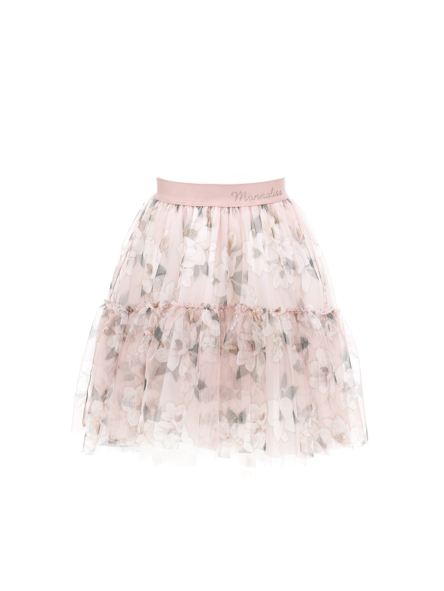 Monnalisa Gonna tulle stampa magnolia