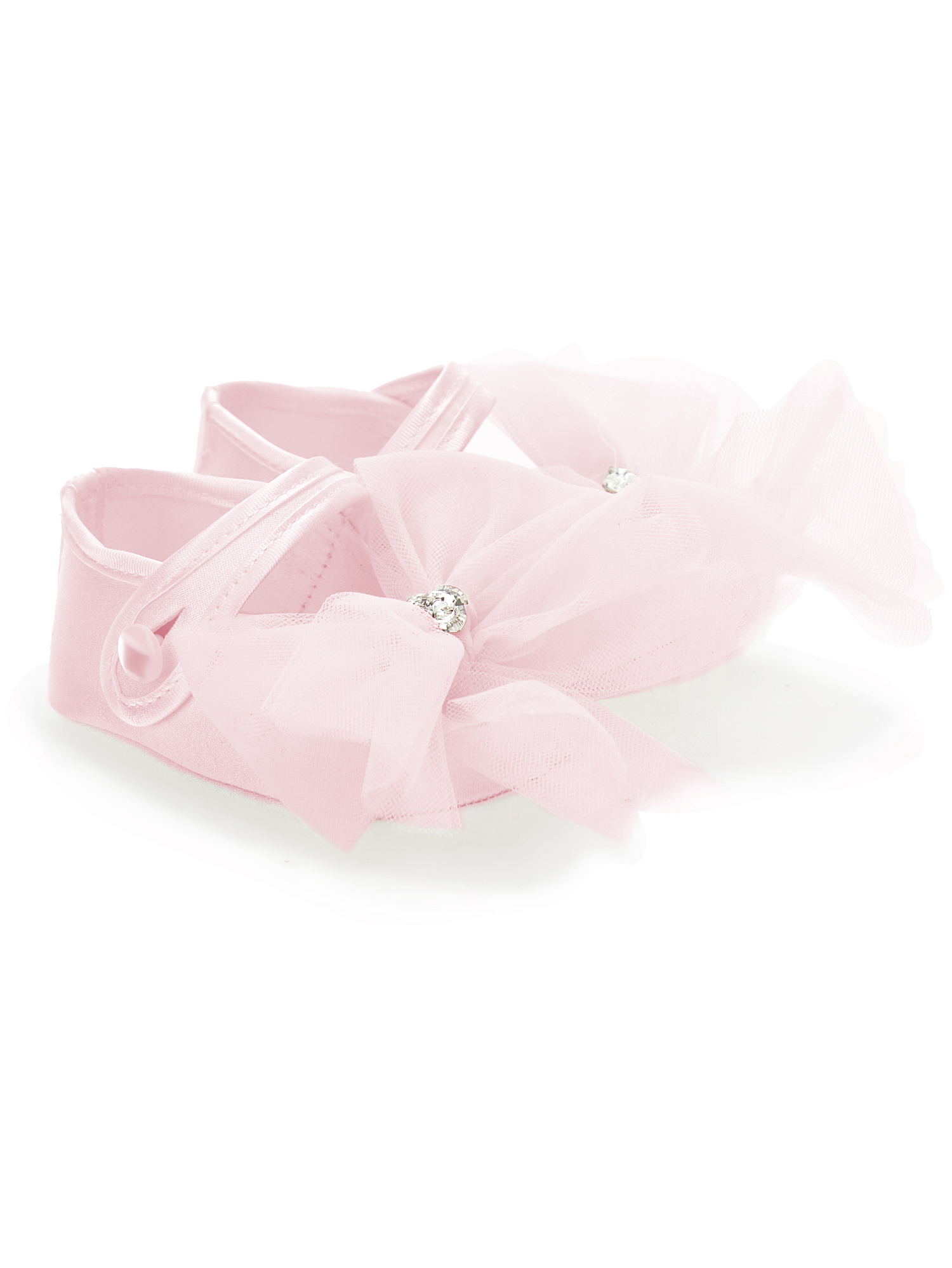 Monnalisa Satin Ballet Flats With Maxi Bow In Dusty Pink Rose