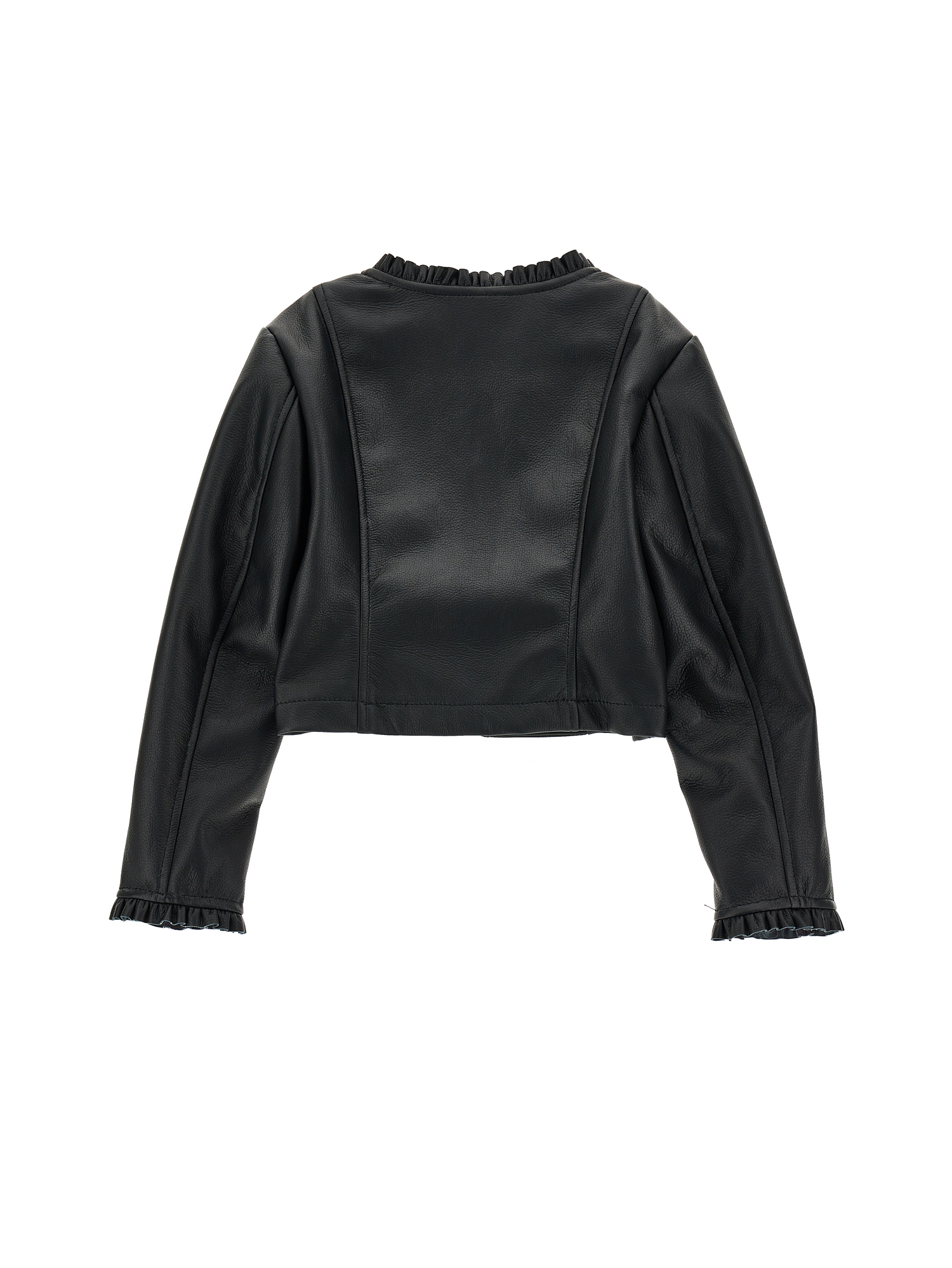 Shop Chiara Ferragni Eyestar Coated Fabric Biker Jacket In Black