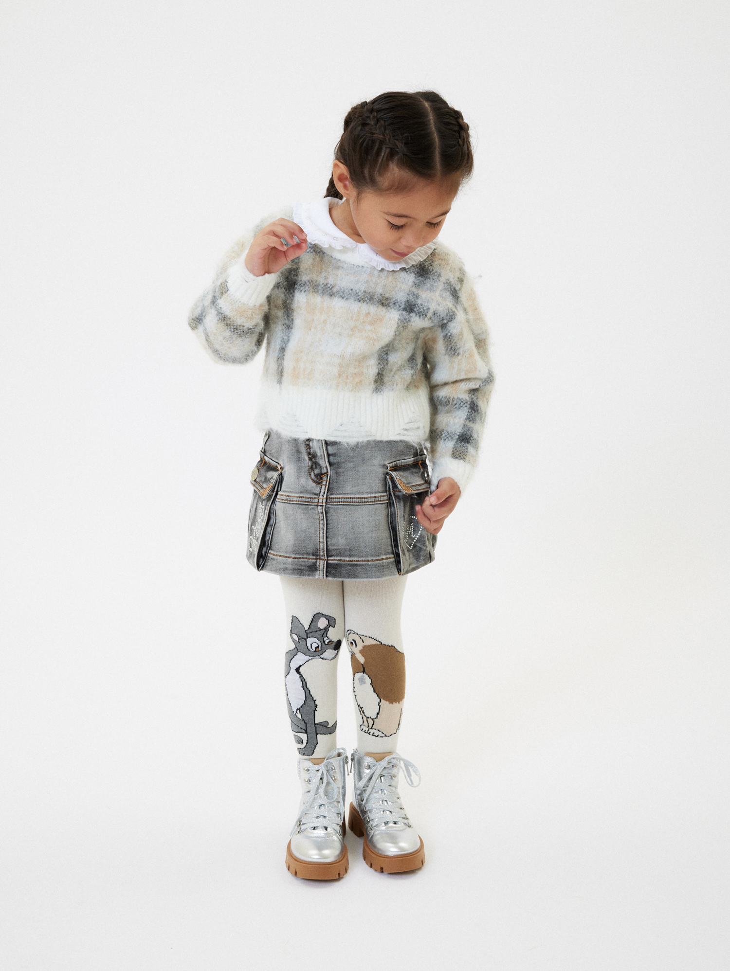 Shop Monnalisa Laminated Leather Lace-up Boots In Silver